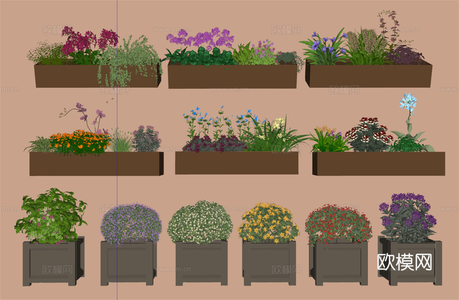 花草箱su模型下载（渲染图1）