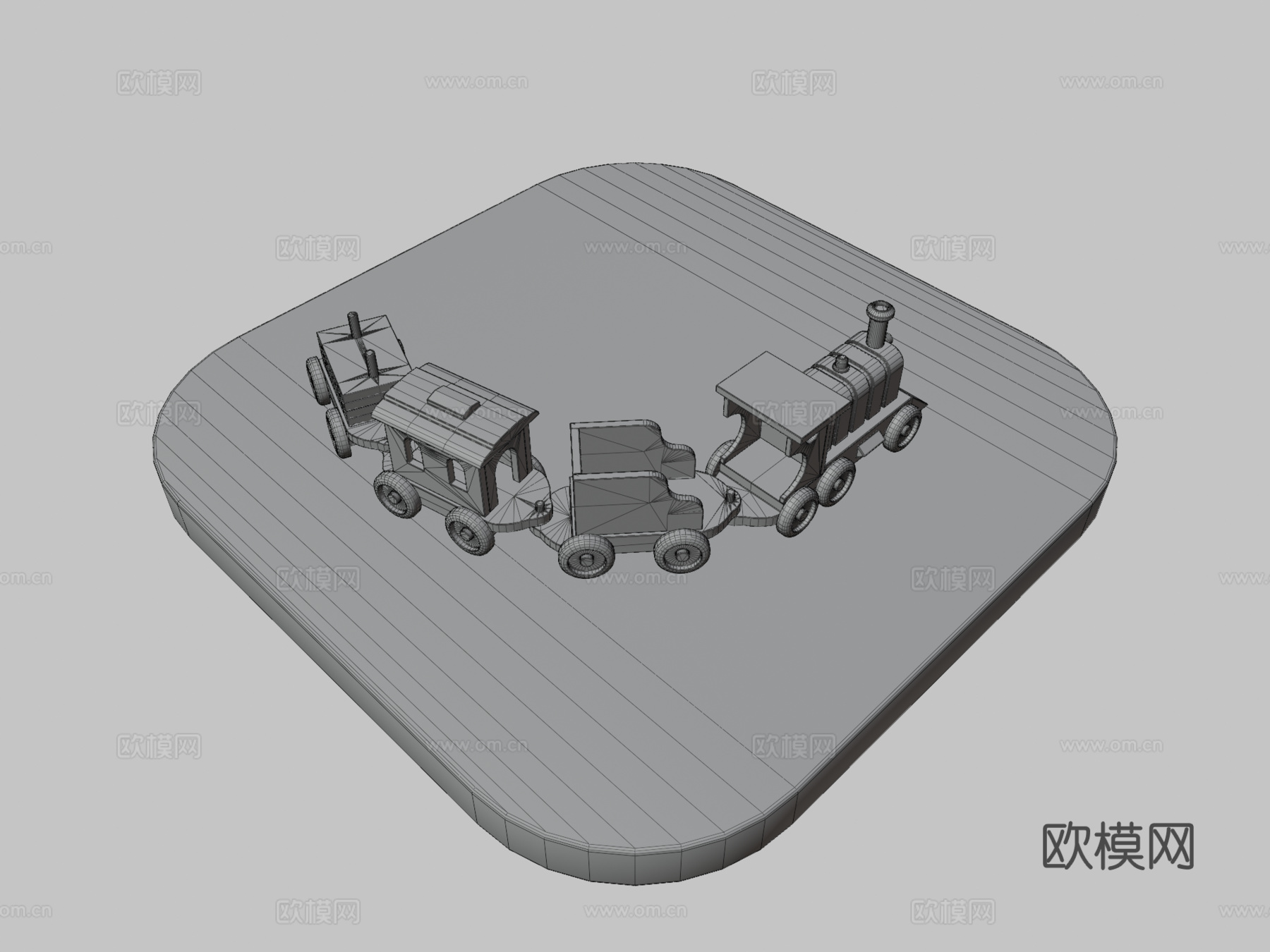 木制玩具火车su模型