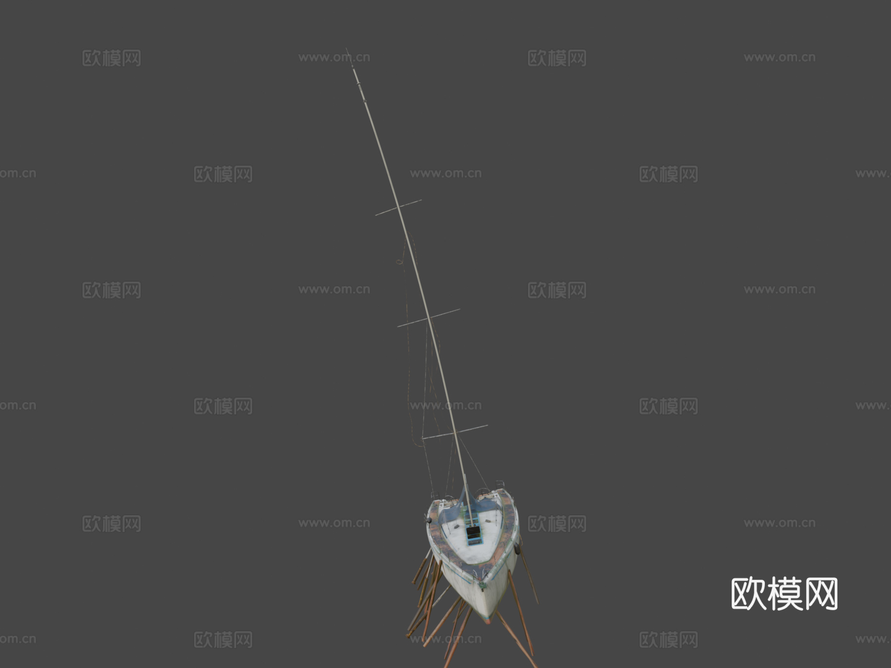 废弃的船只su模型