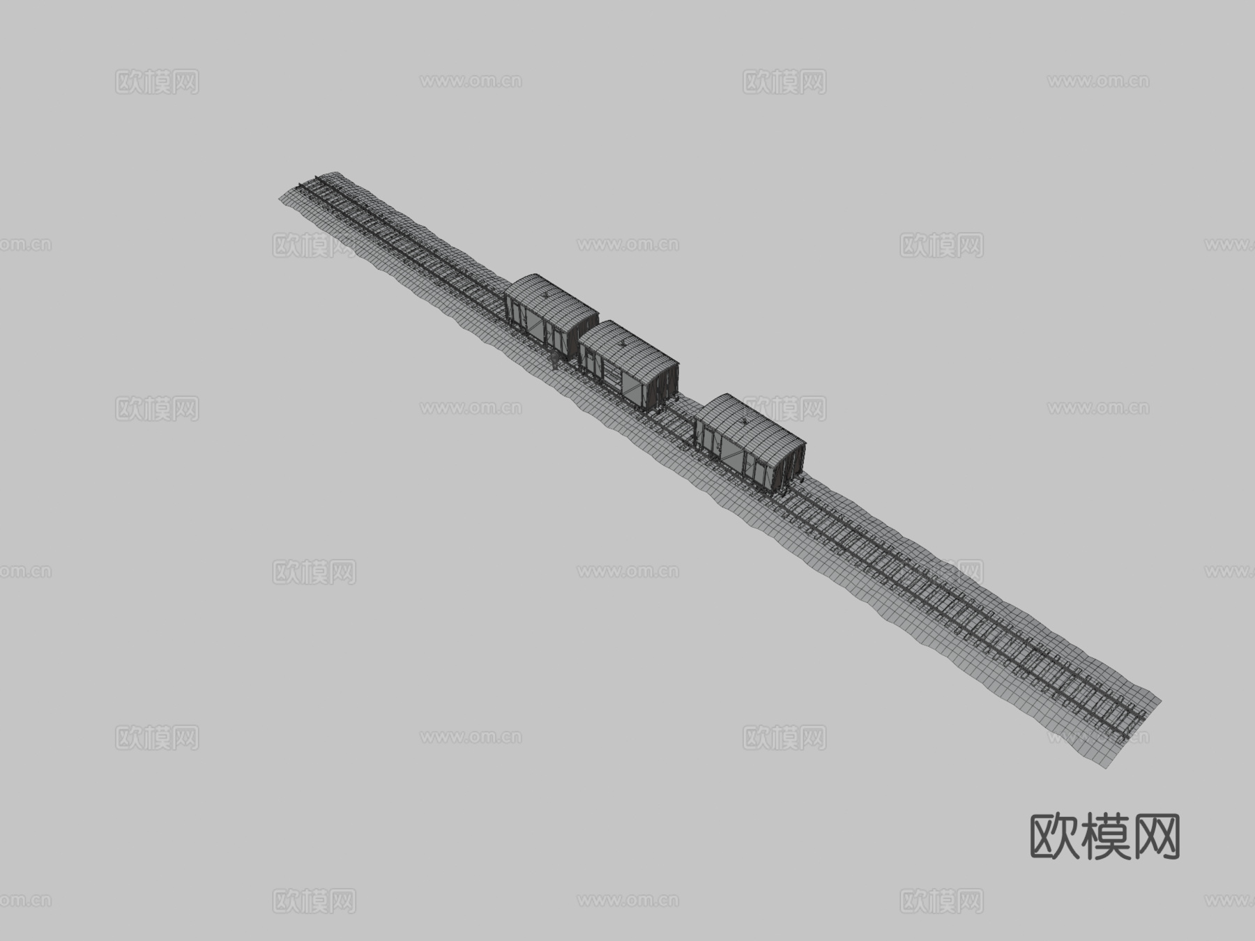 铁路覆盖货车su模型