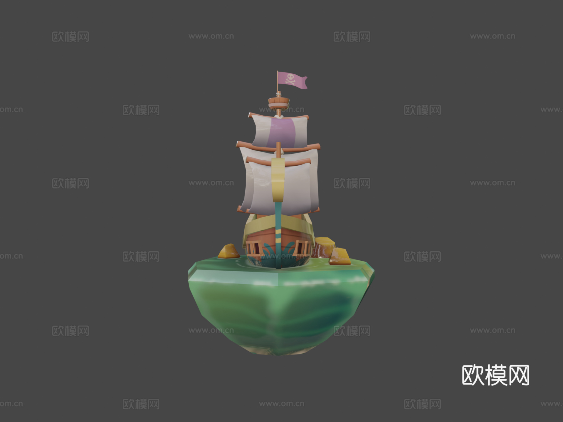 玩具 海盗船su模型下载（渲染图7）