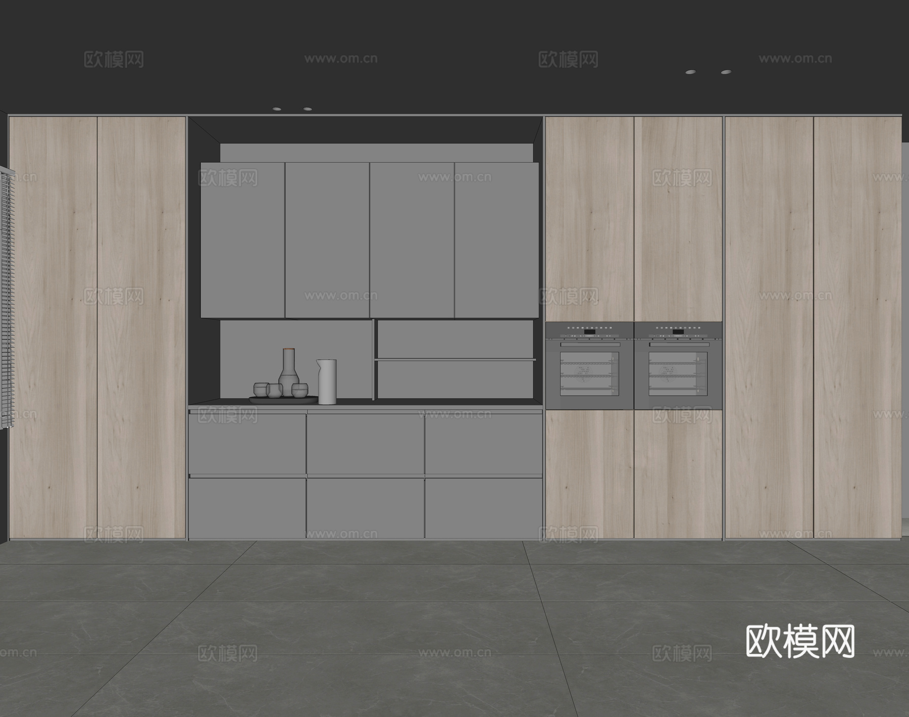 现代餐边柜su模型