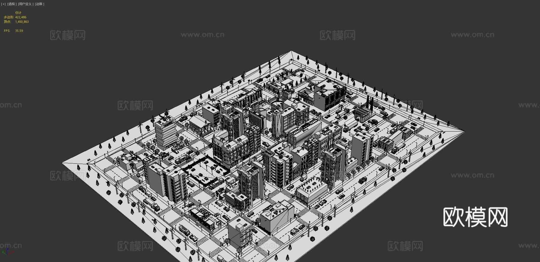 卡通城市街区su模型