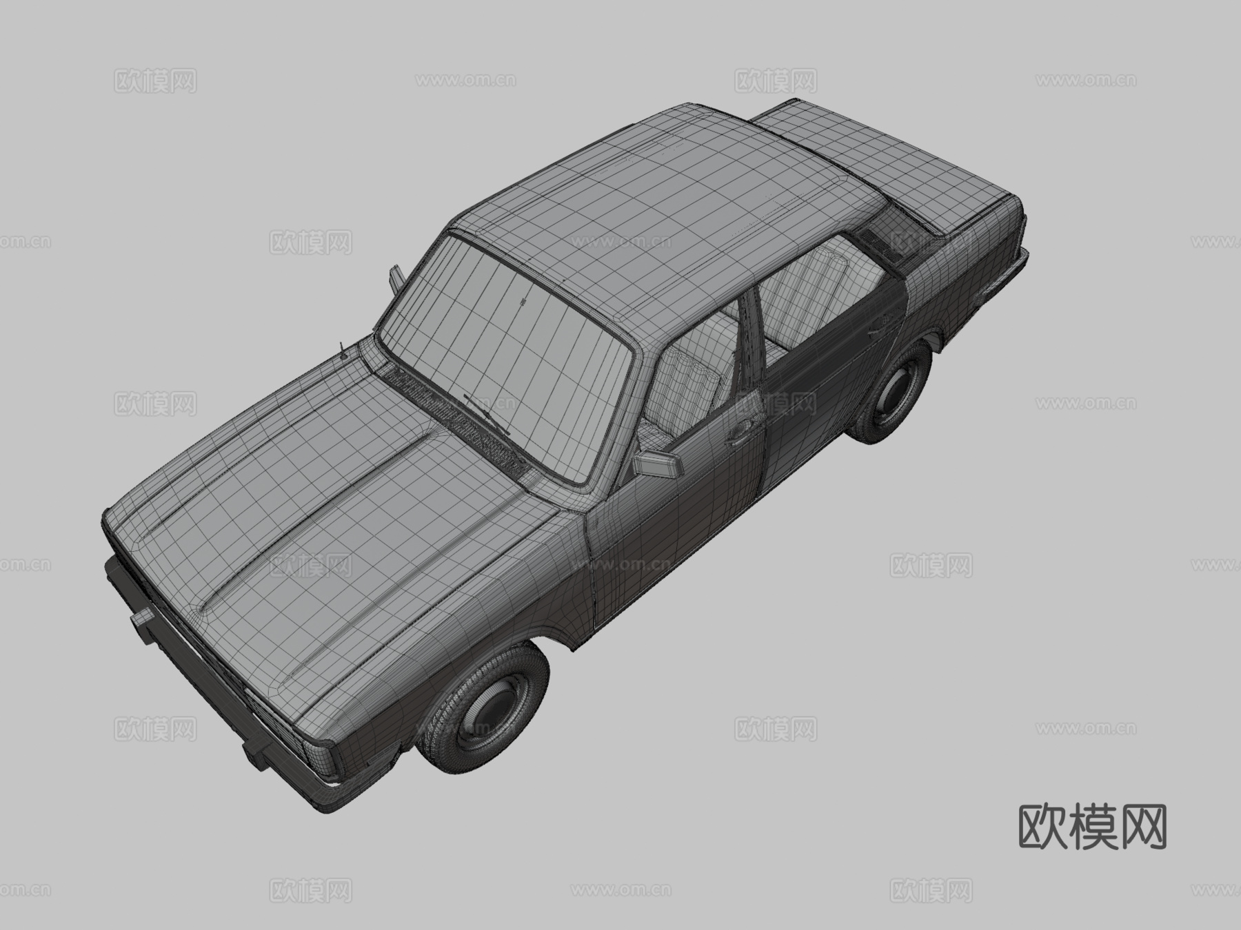 白色轿车 汽车su模型