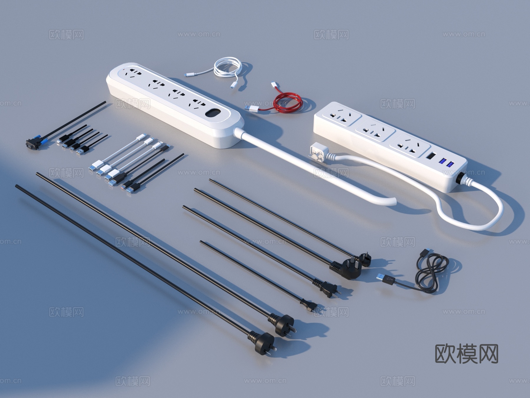 插座 数据线 连接线 显示器连接线3d模型