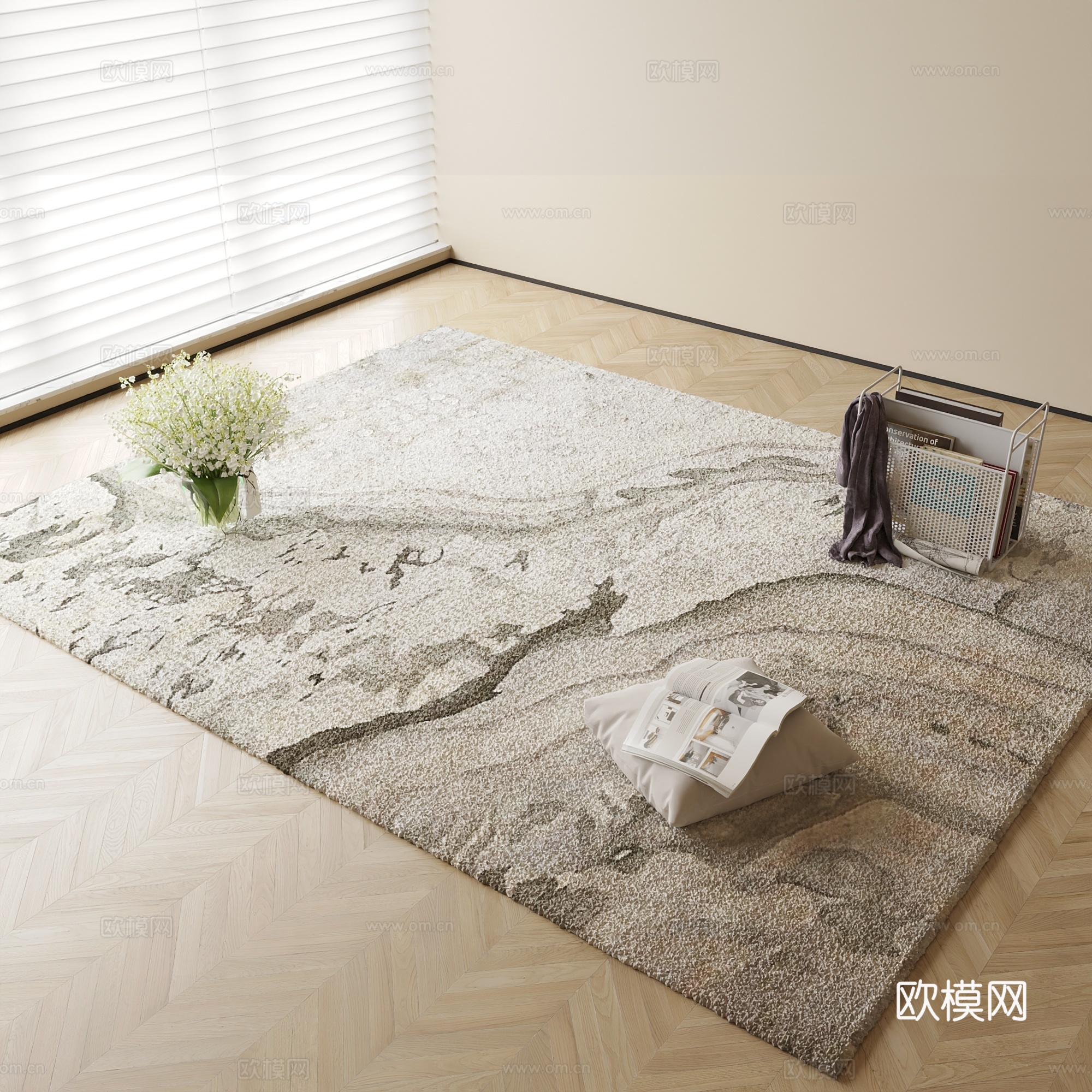 简约地毯 方毯3d模型