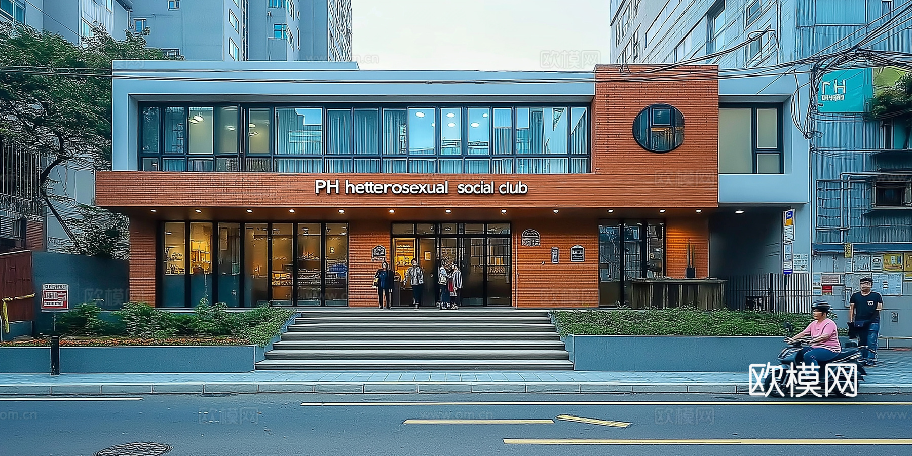 高清城市白天街道外景下载