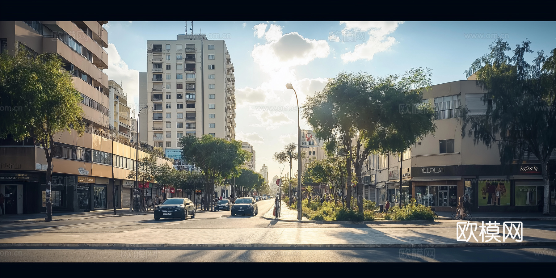 高清城市白天街道外景下载