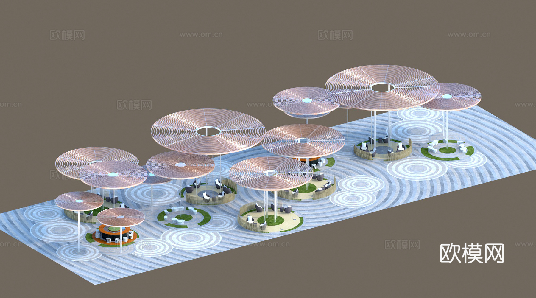 户外亭 休憩亭 景观亭3d模型