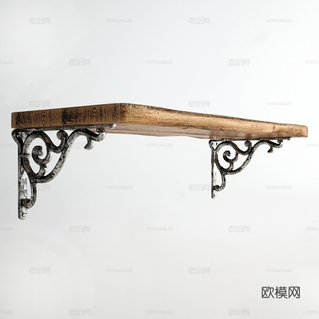 法式置物架 隔板 雕花层板3d模型下载