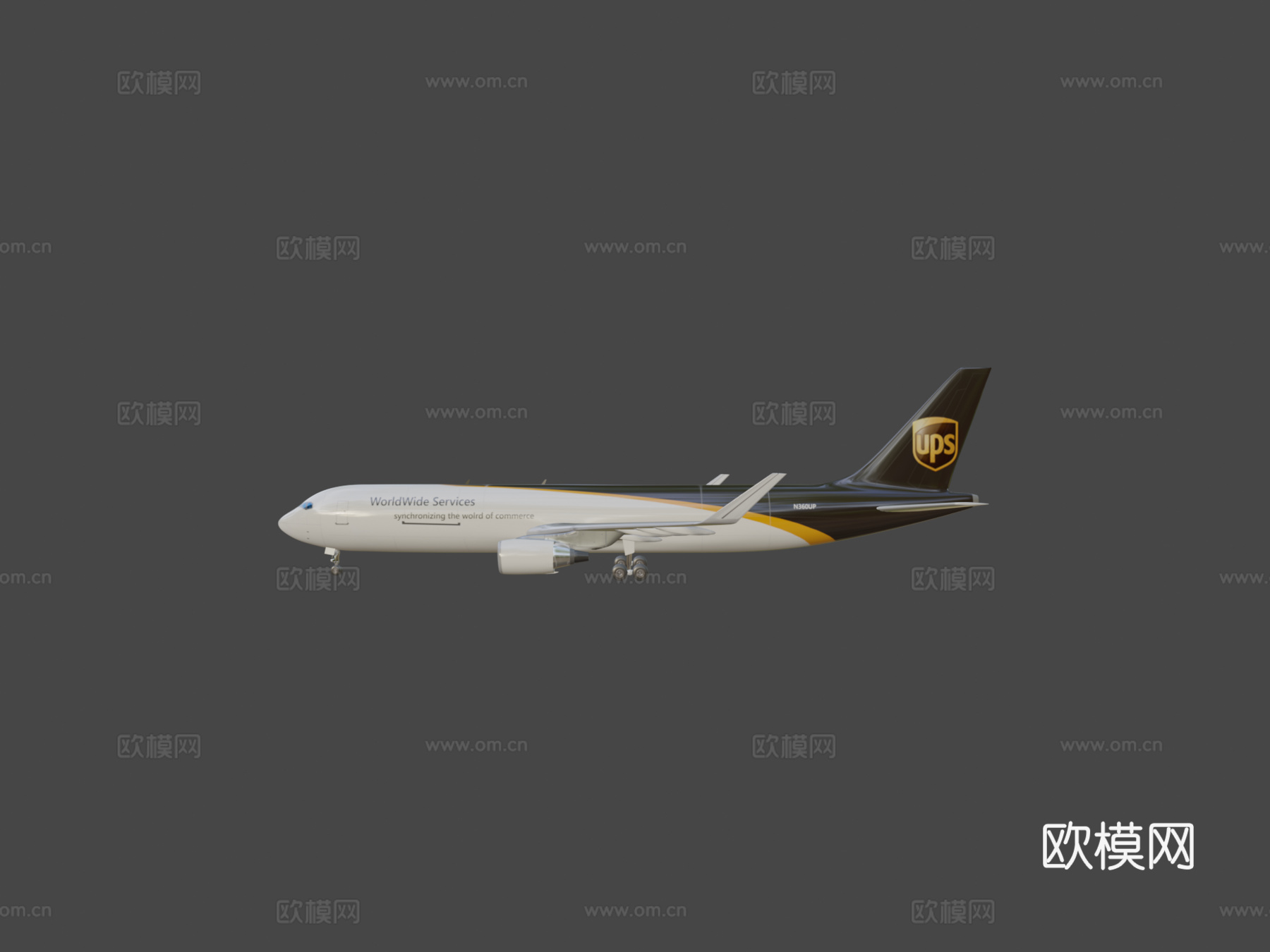 波音快递飞机su模型下载（渲染图8）