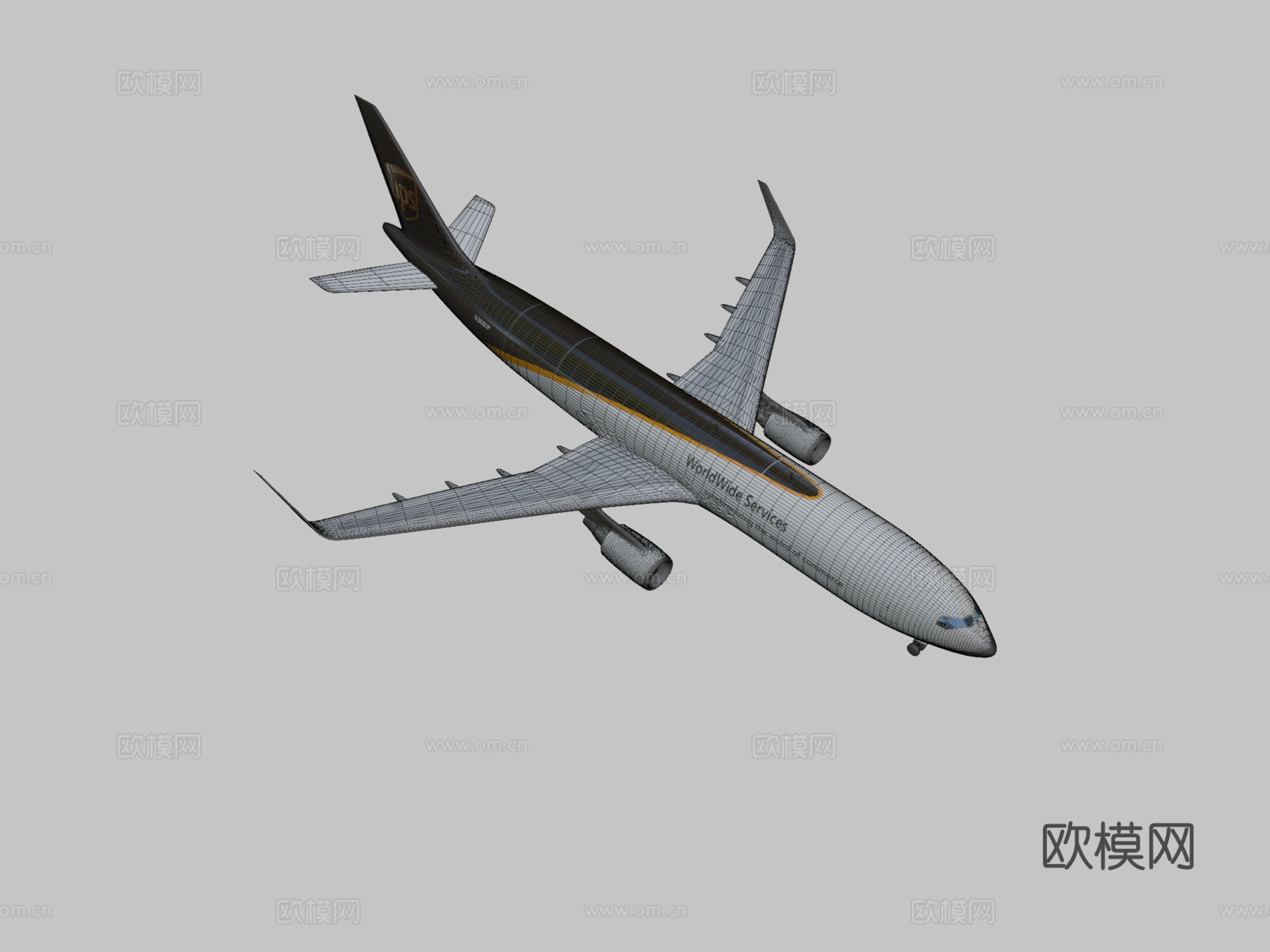 波音快递飞机su模型下载（渲染图1）