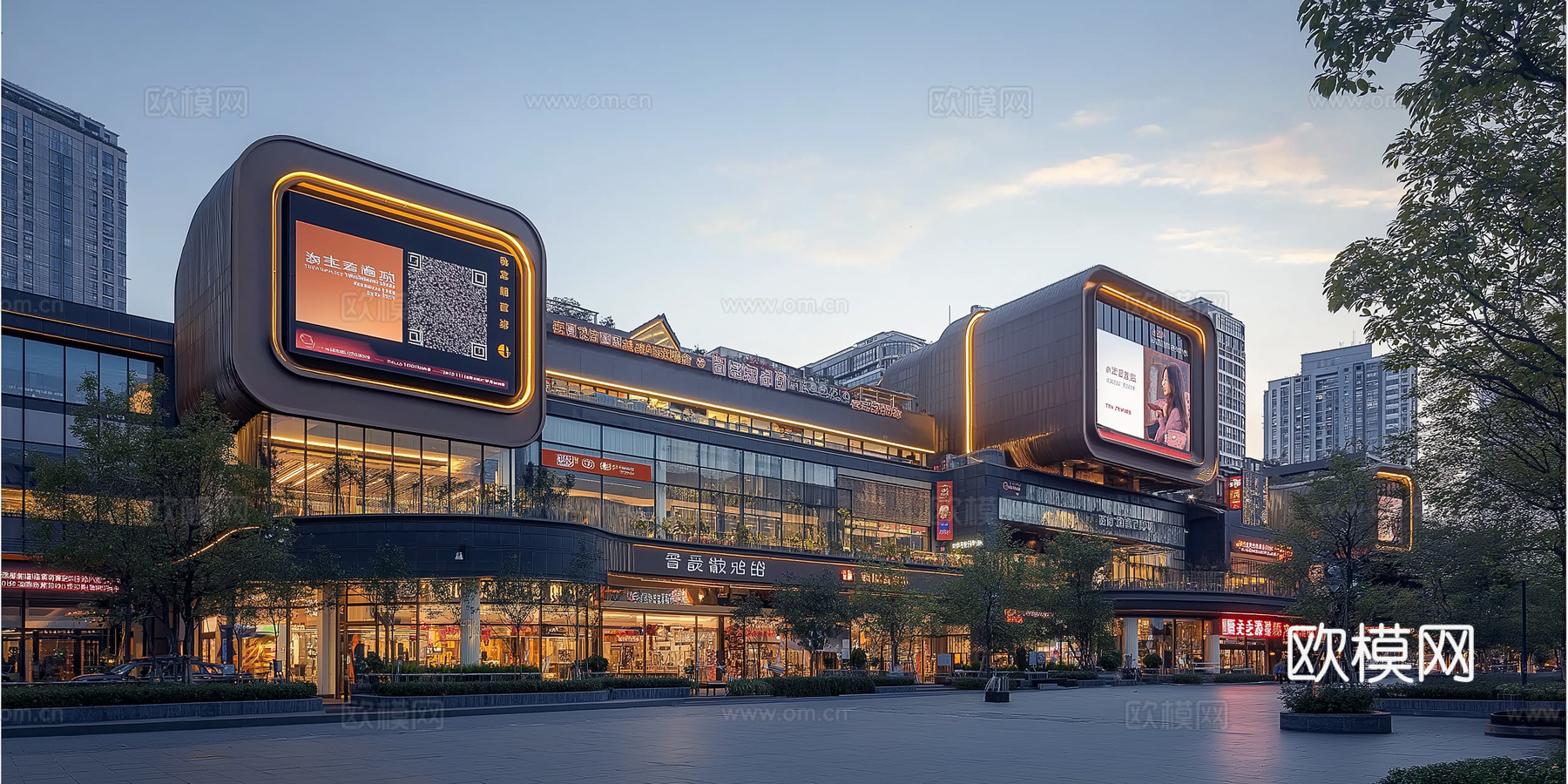 高清城市白天街道外景下载