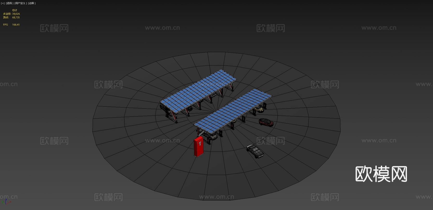 卡通特斯拉充电站su模型