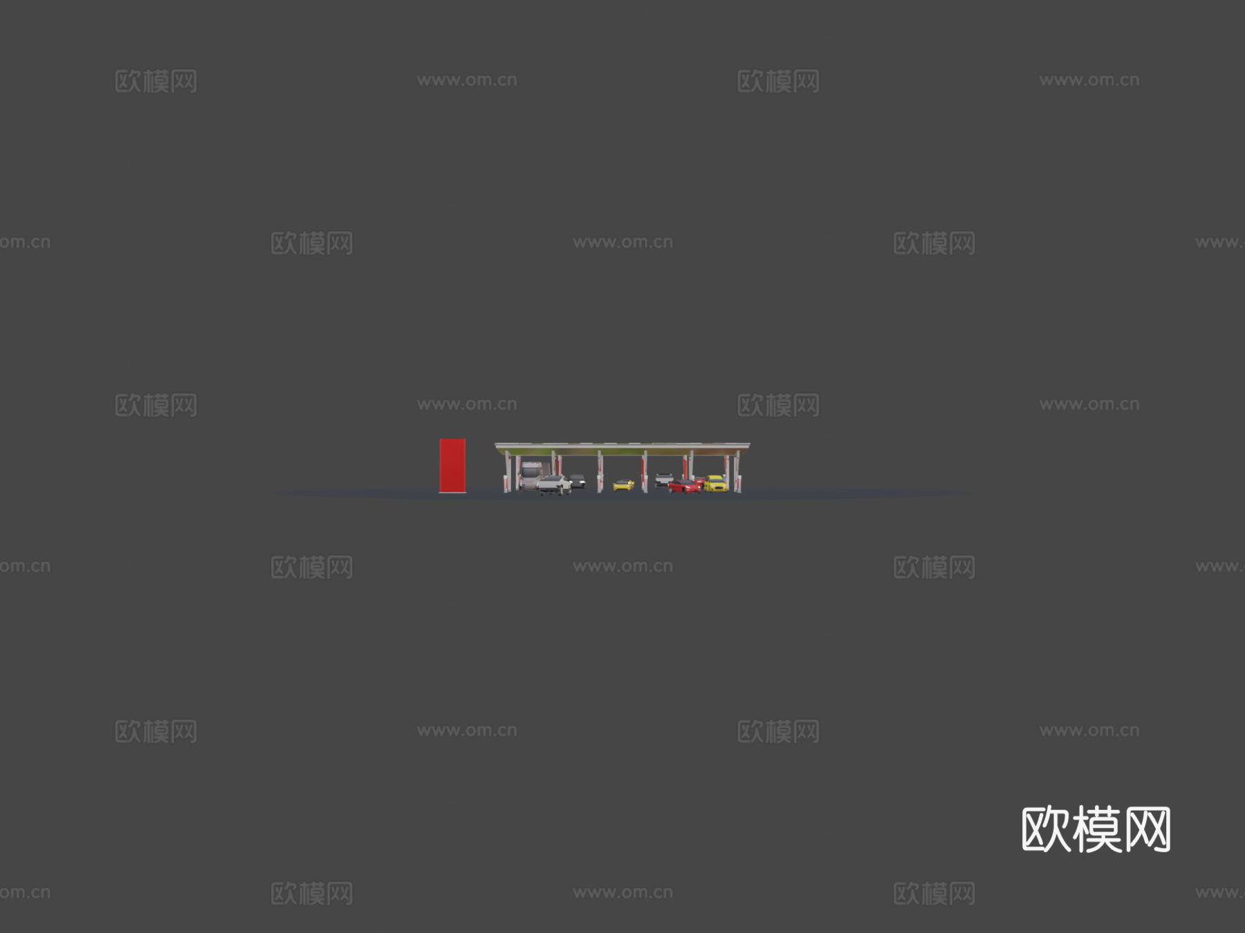 卡通特斯拉充电站su模型