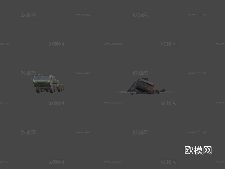 牵引车su模型下载(渲染图7)