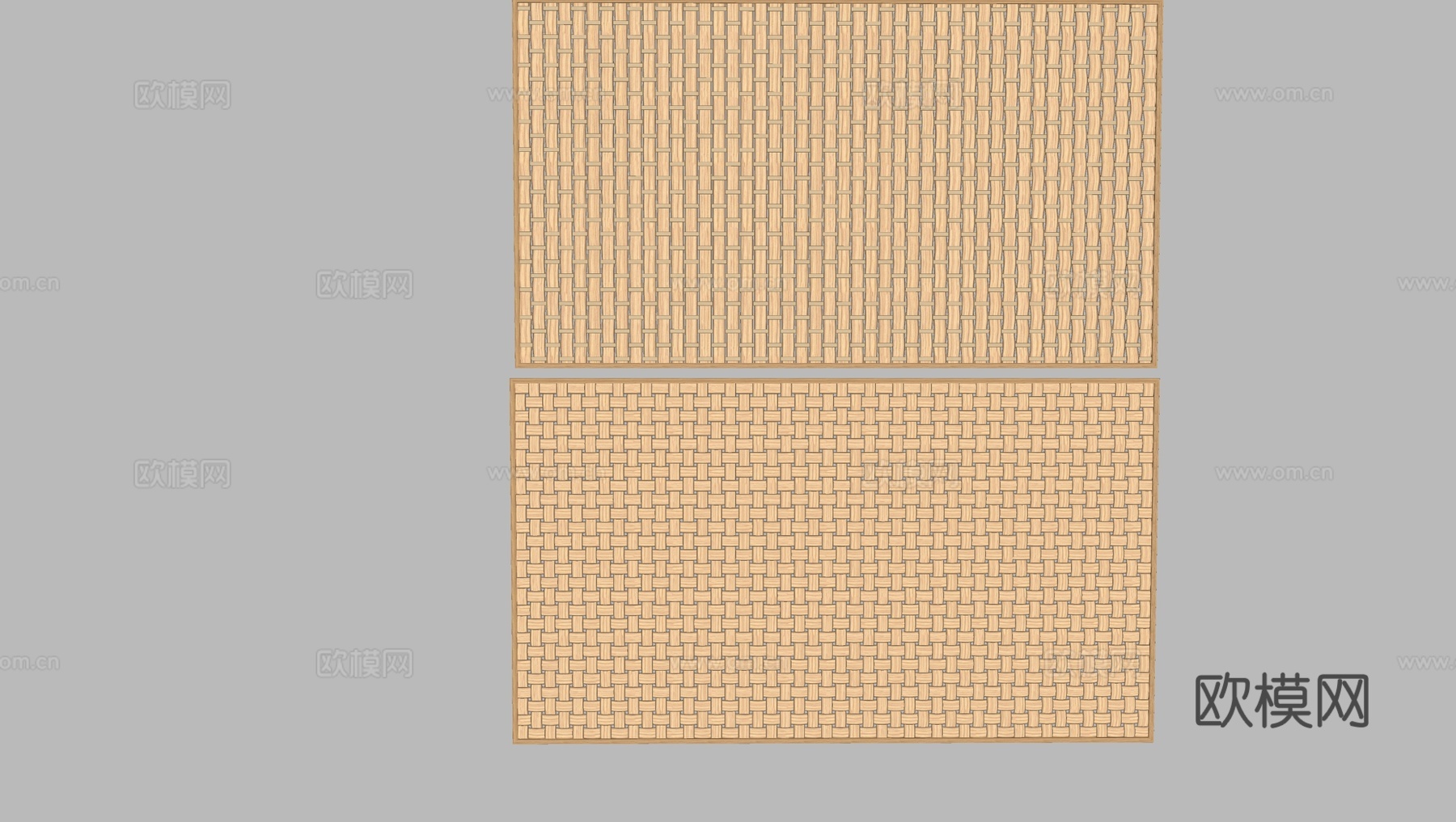 新中式藤编竹编 网格藤编护墙板su模型下载（渲染图1）