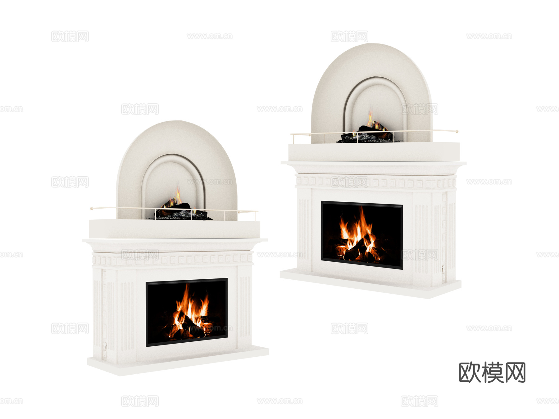 欧式壁炉3d模型下载