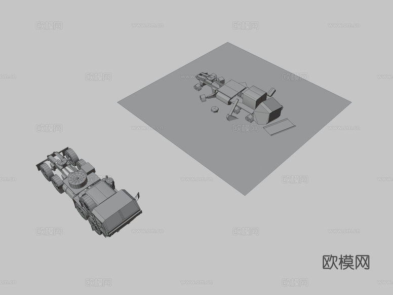 牵引车su模型下载(渲染图3)