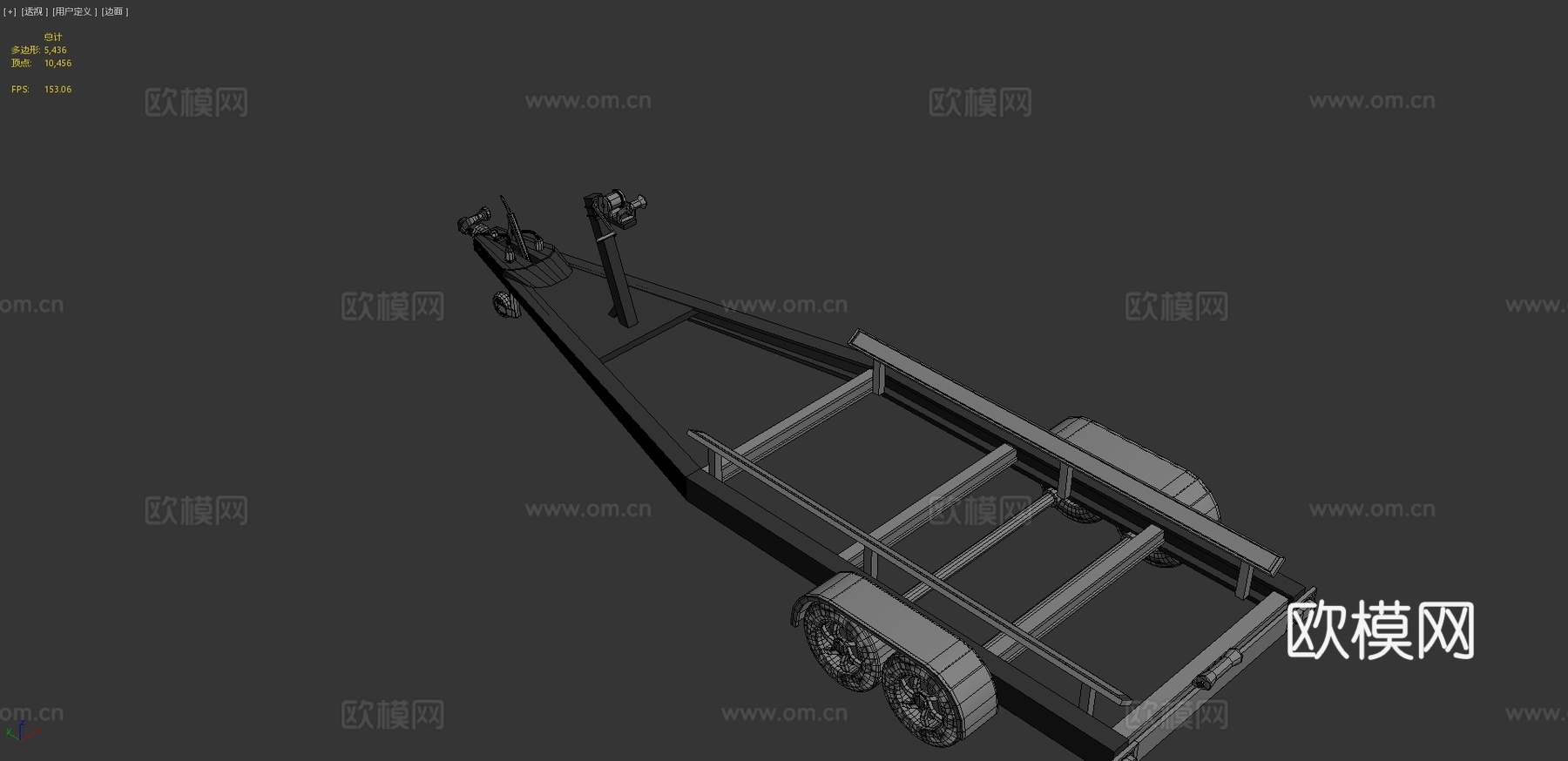 船拖车su模型