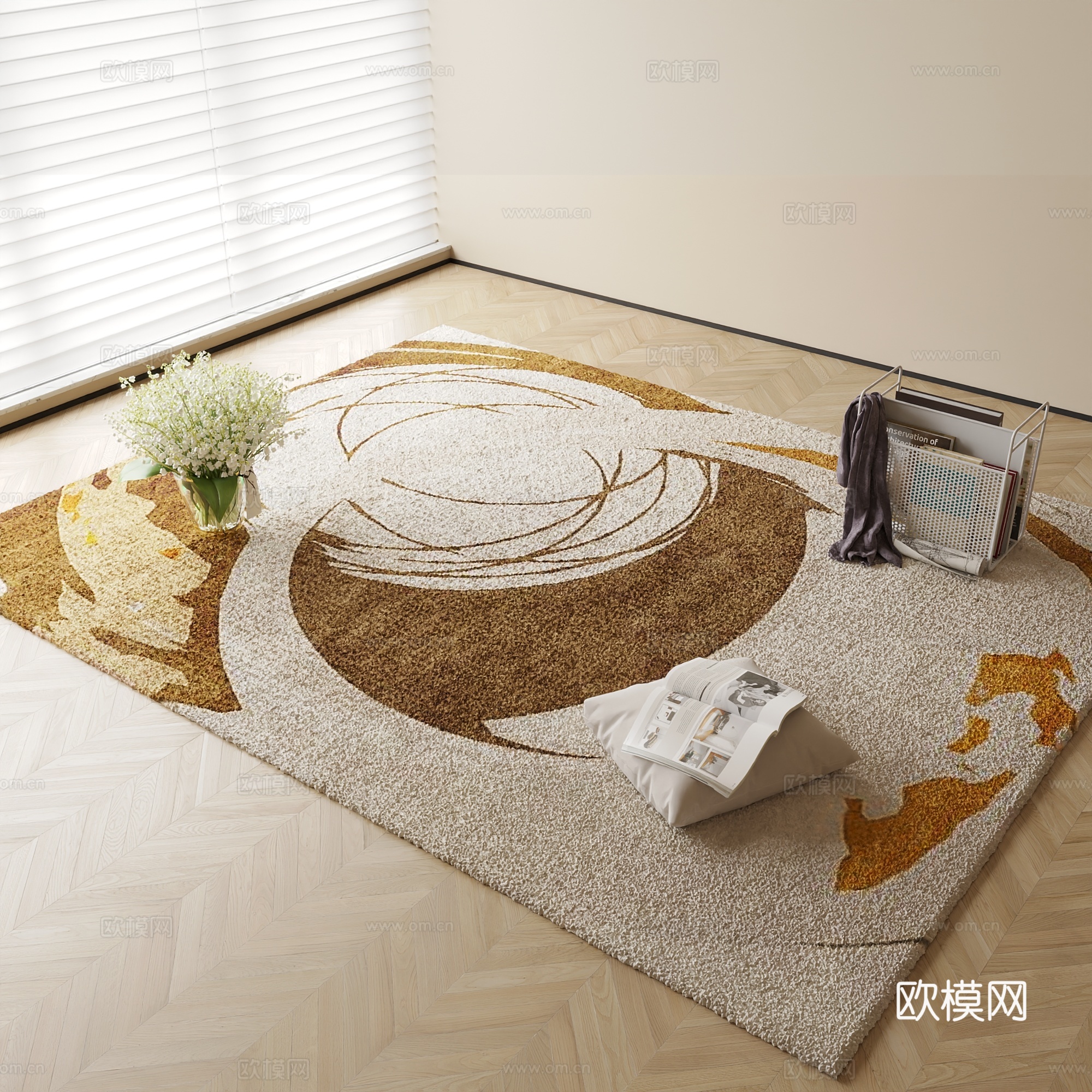 简约地毯 方毯3d模型