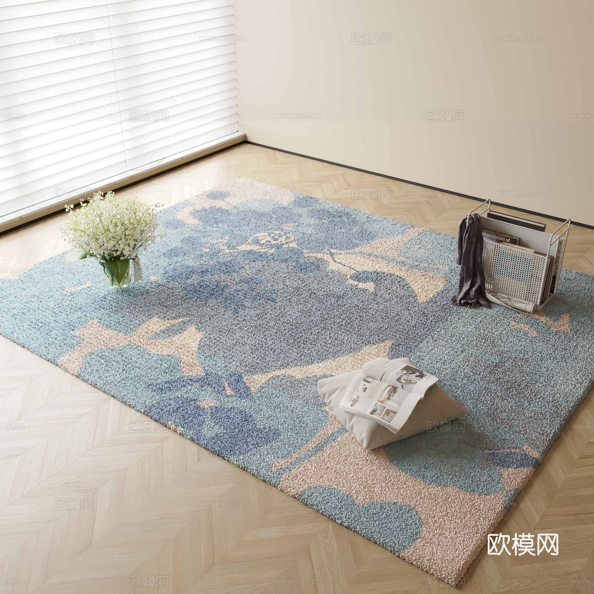 现代花纹地毯3d模型