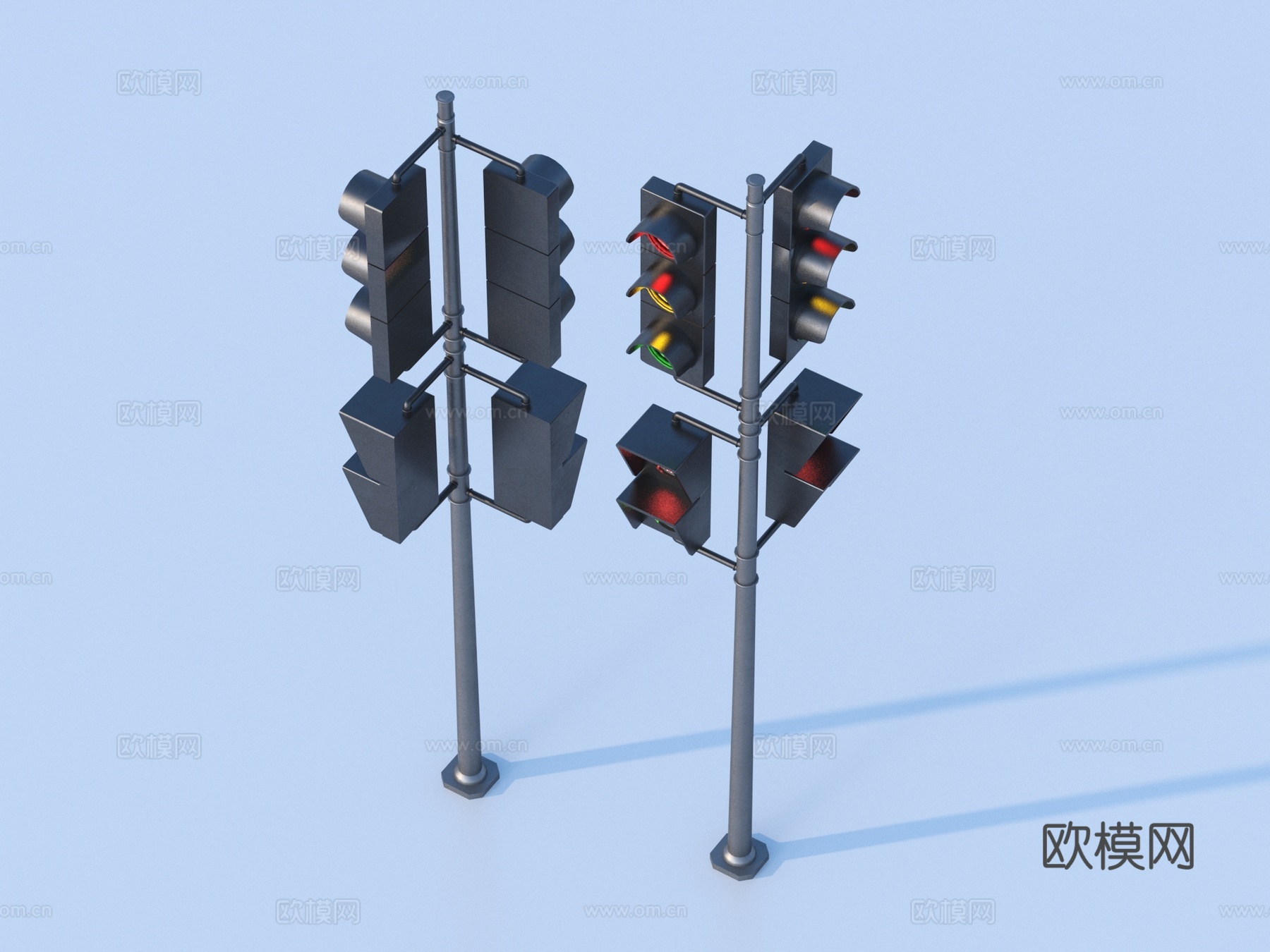 红绿灯 交通灯 指示灯3d模型