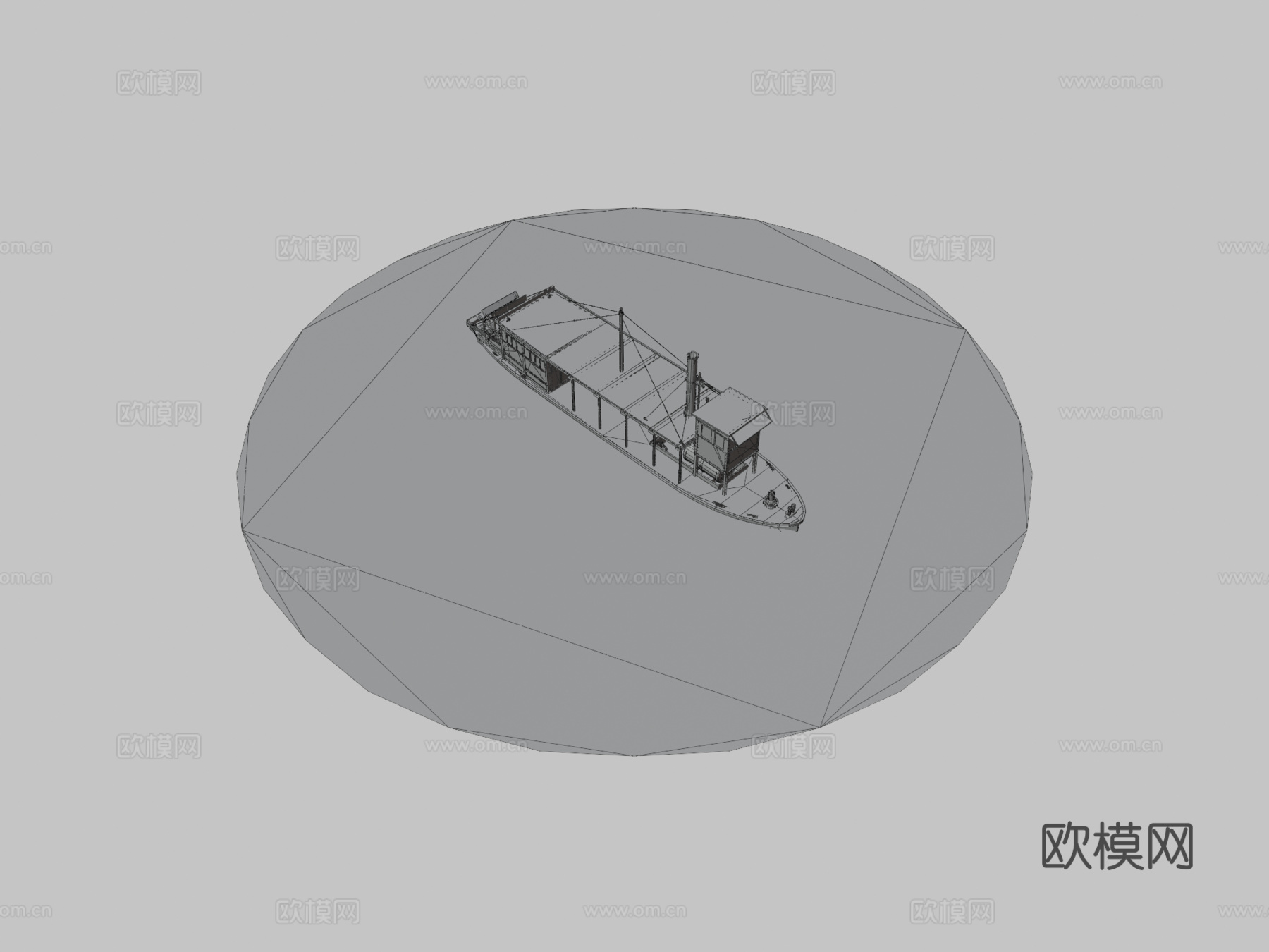 英尺蒸汽船河su模型