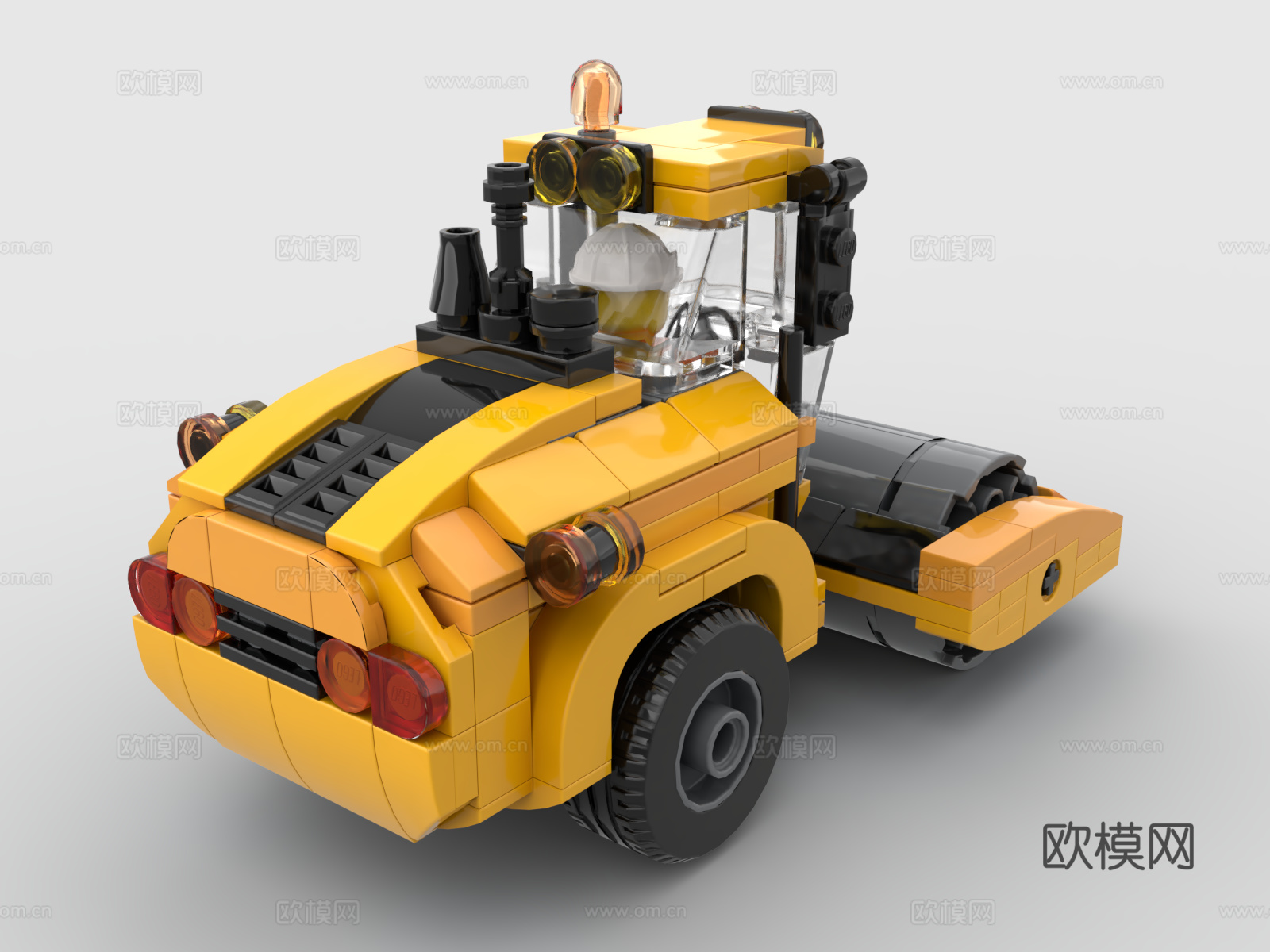 乐高 LEGO 玩具 积木 压路机 工程机械 推土机3d模型下载（渲染图3）