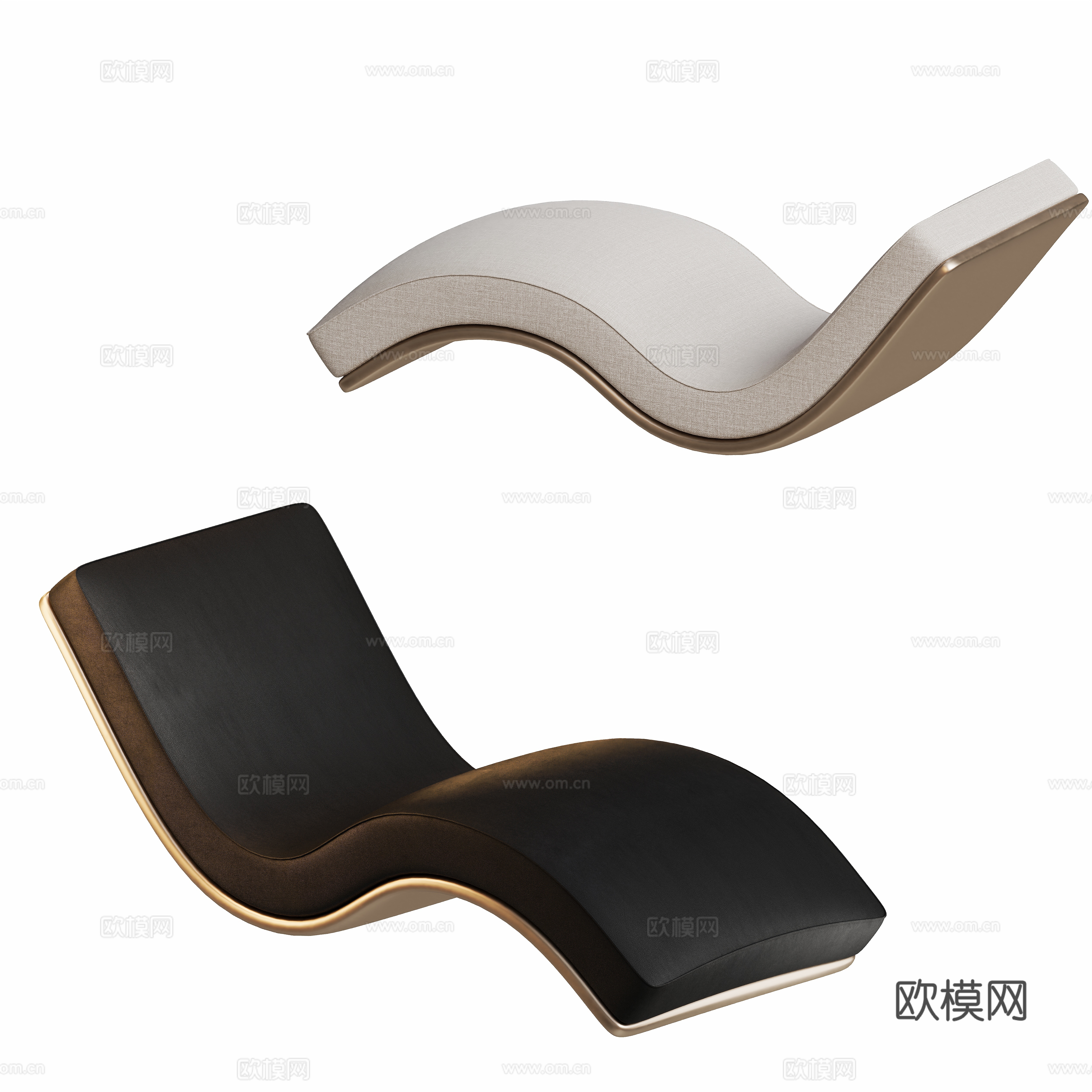 现代异形躺椅su模型下载（渲染图4）