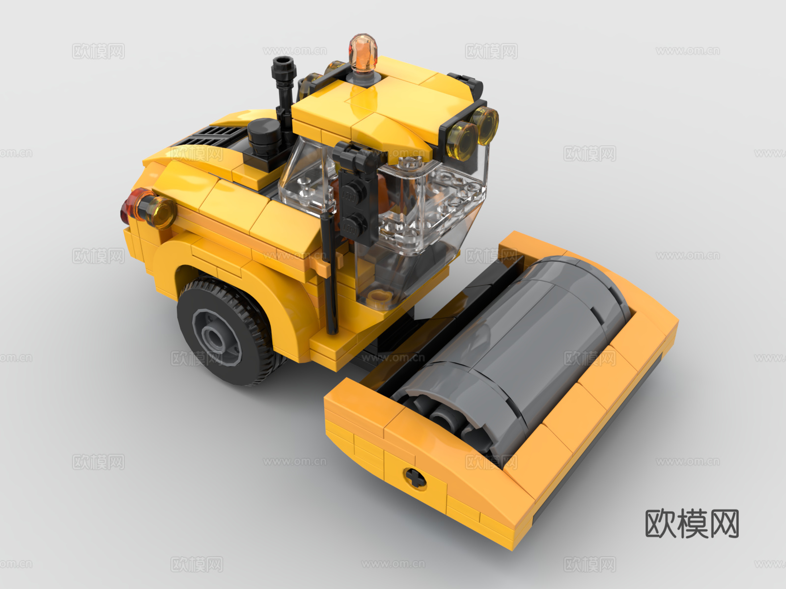 乐高 LEGO 玩具 积木 压路机 工程机械 推土机3d模型下载（渲染图2）