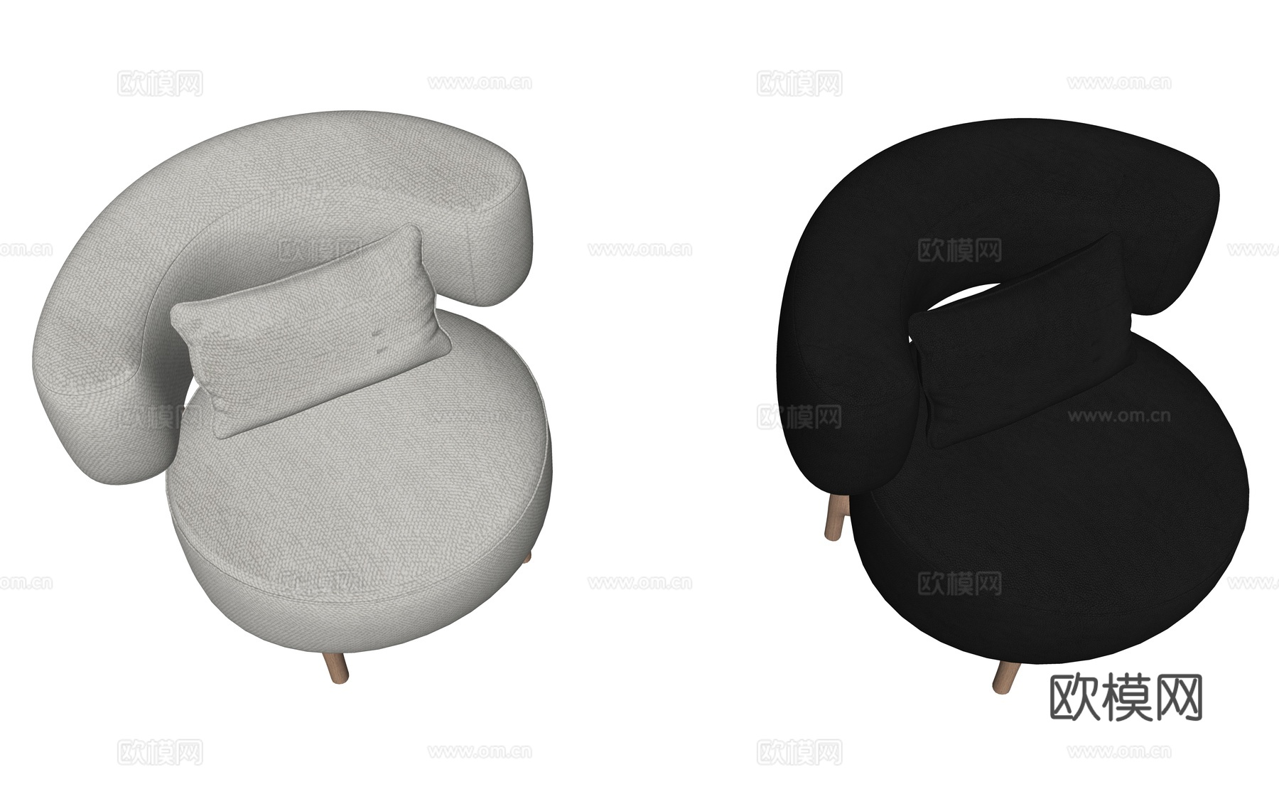 现代休闲椅su模型下载（渲染图1）