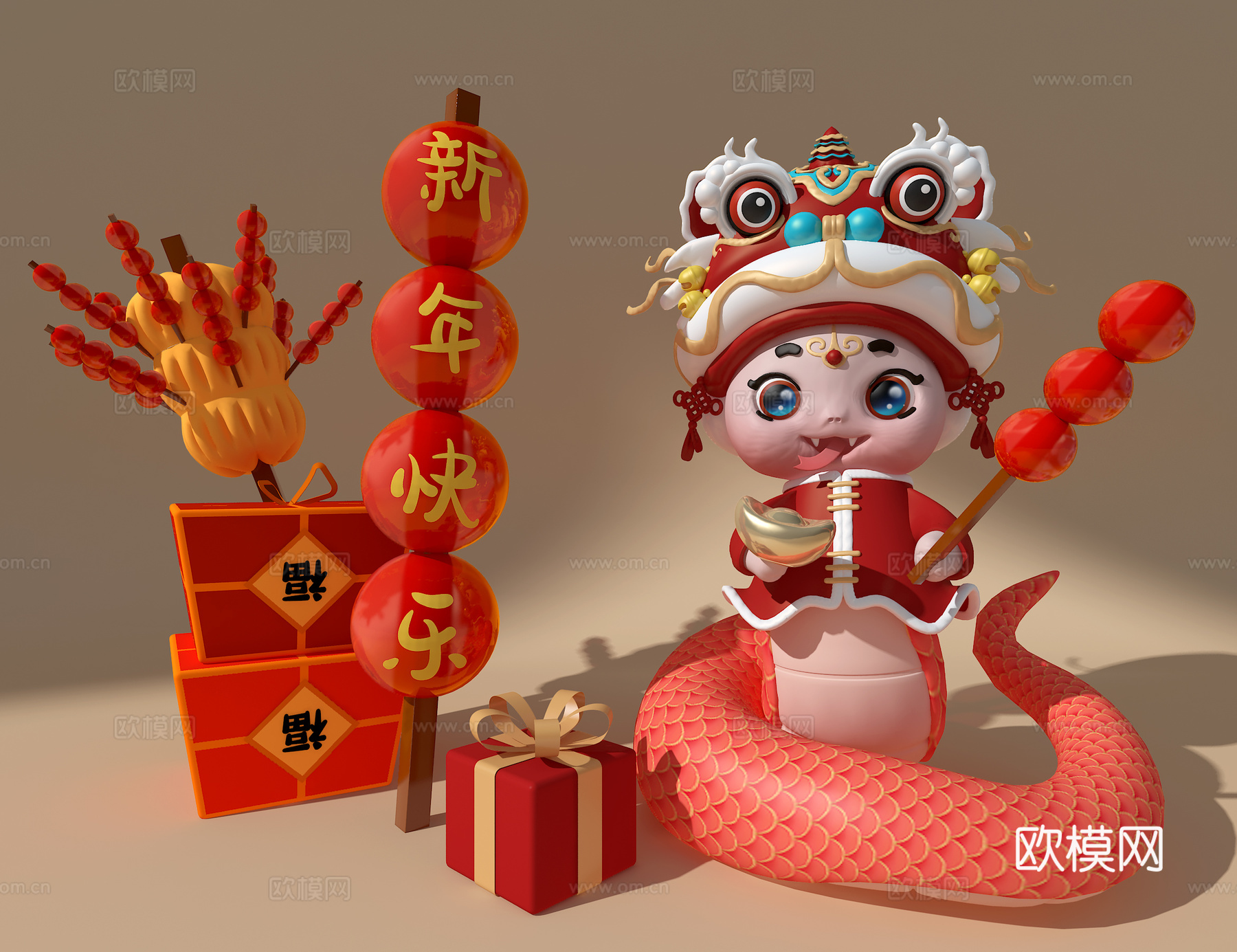 蛇年美陈 新年美陈 拍照打卡3d模型