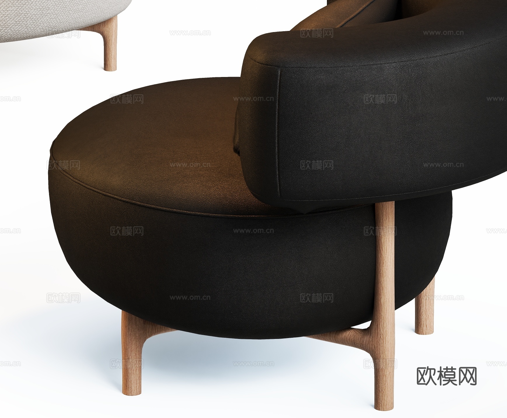 现代休闲椅su模型下载（渲染图2）