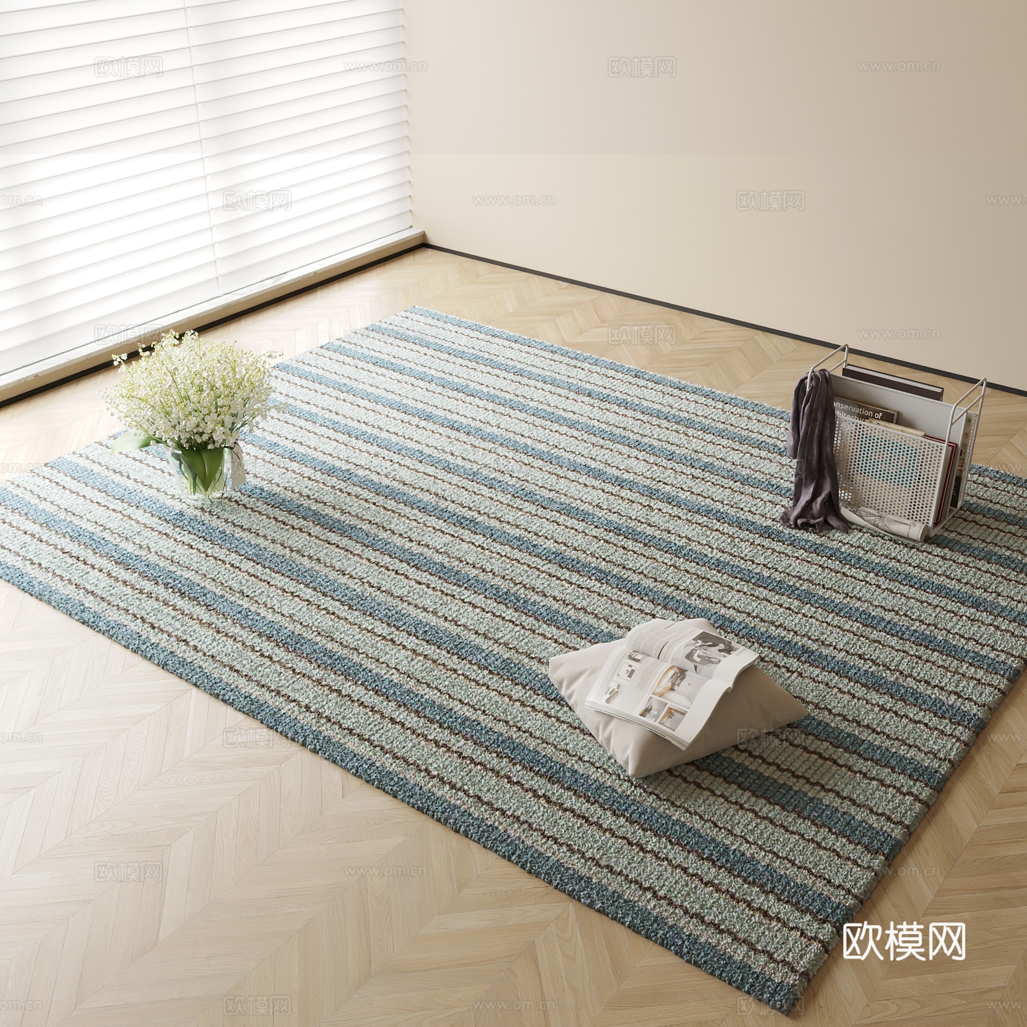 现代地毯su模型下载（渲染图2）