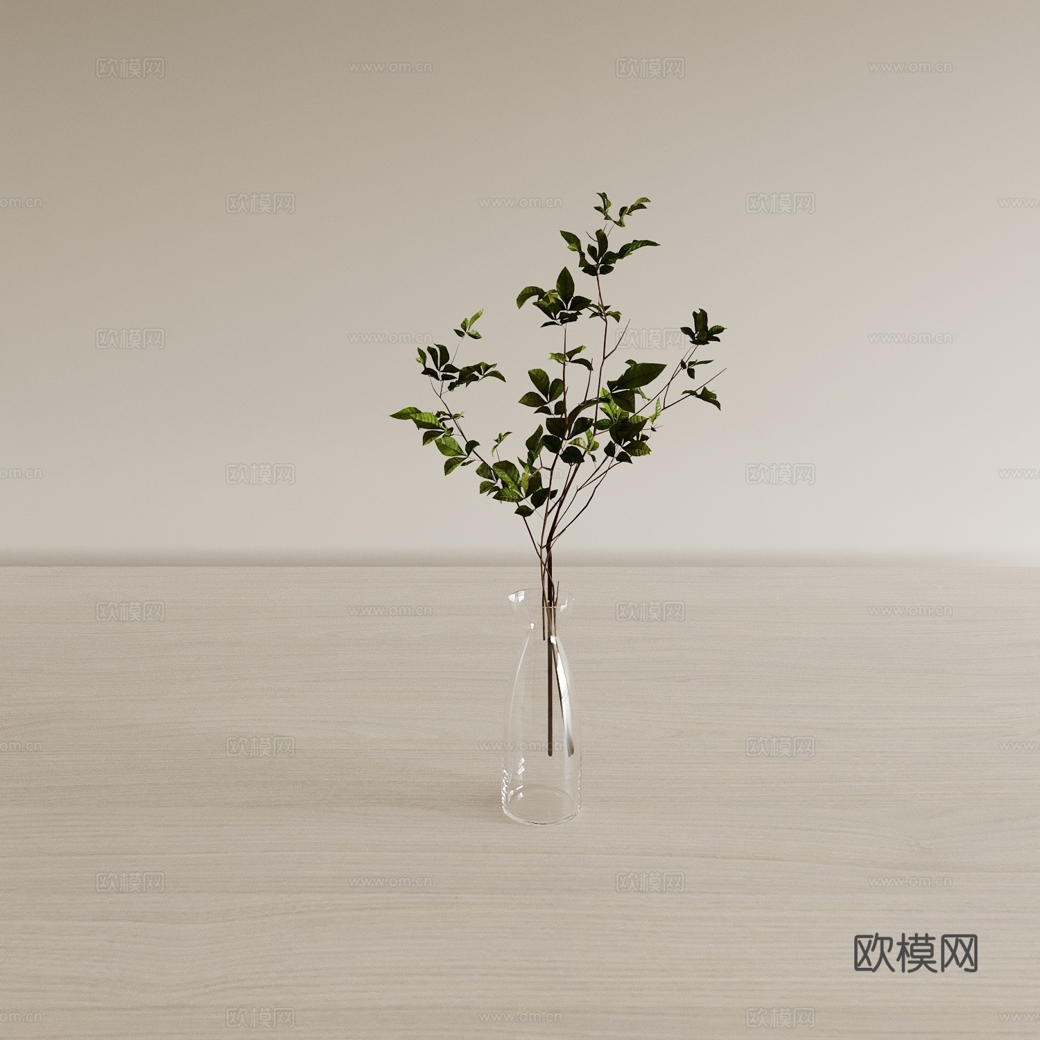 现代水培绿植 花瓶 花艺3d模型