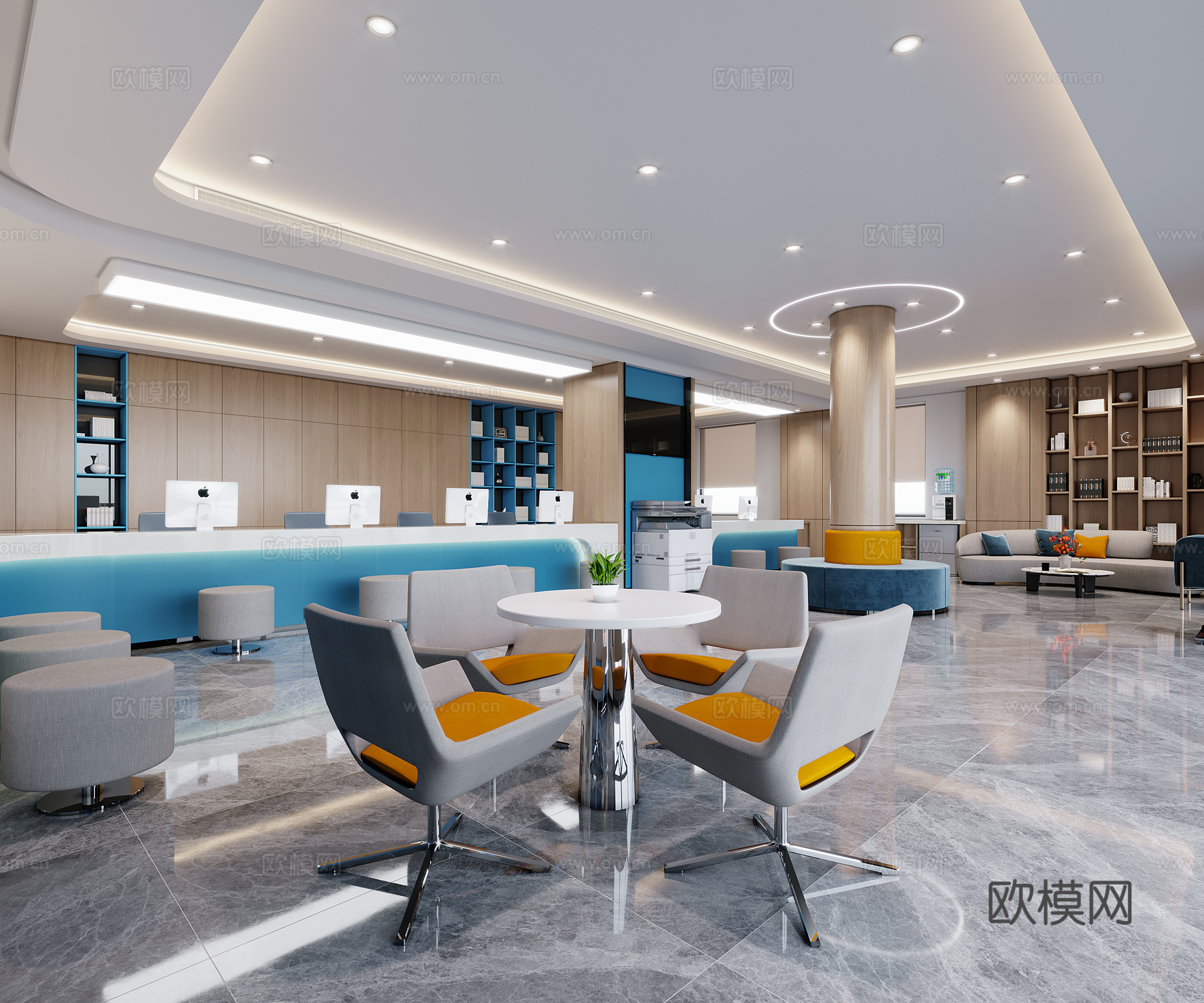 捷航营业大厅3d模型下载（渲染图2）