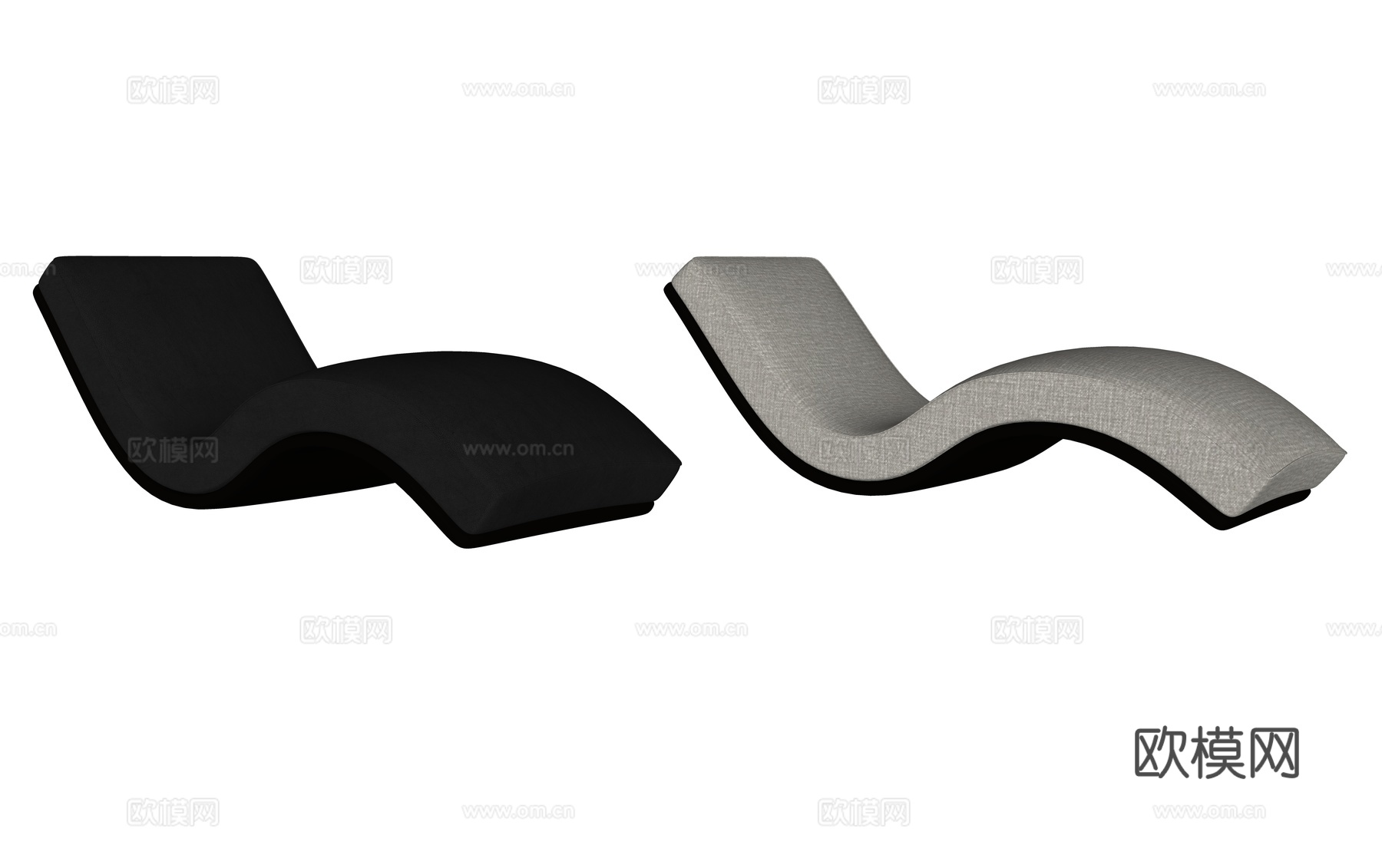 现代异形躺椅su模型下载（渲染图1）