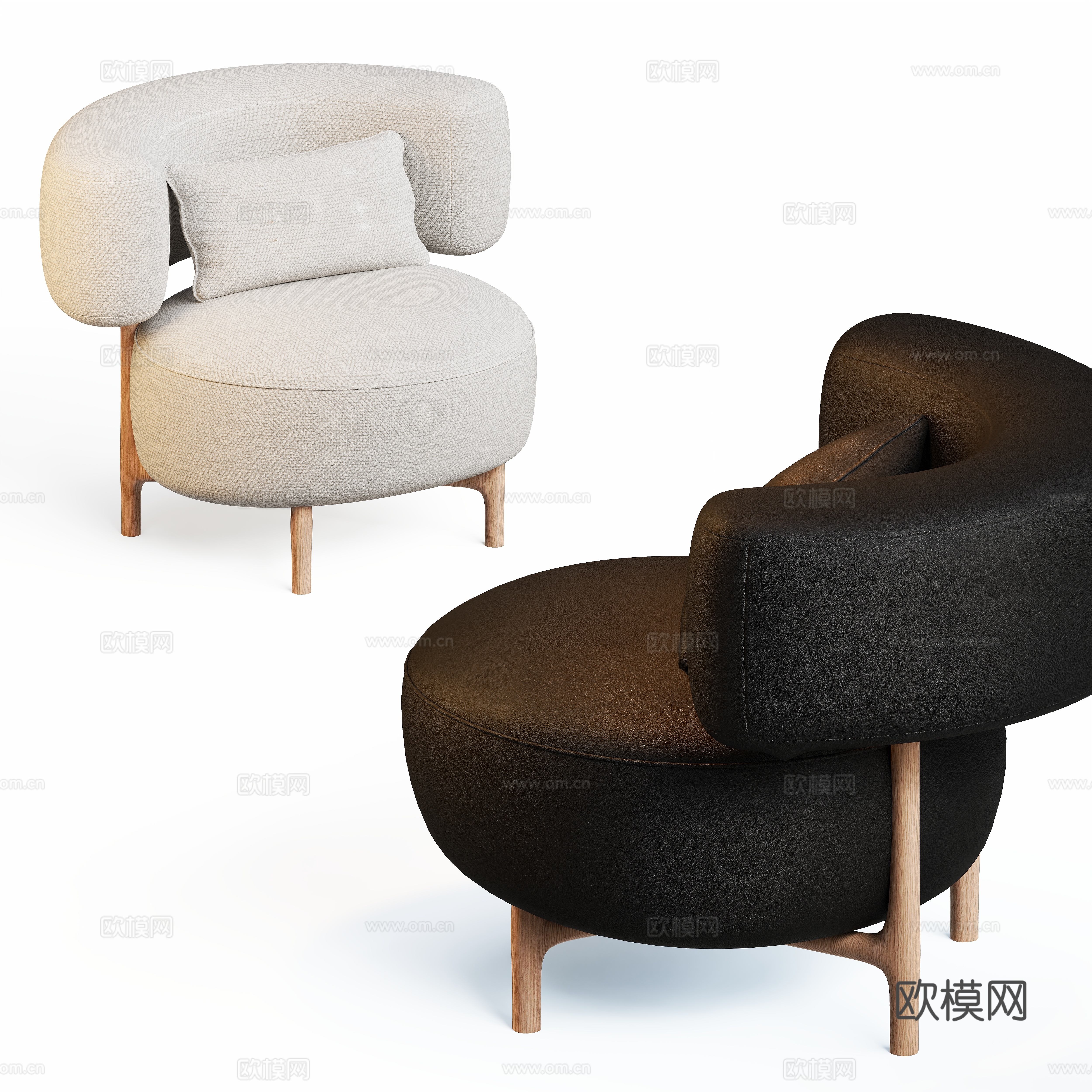 现代休闲椅su模型下载（渲染图4）