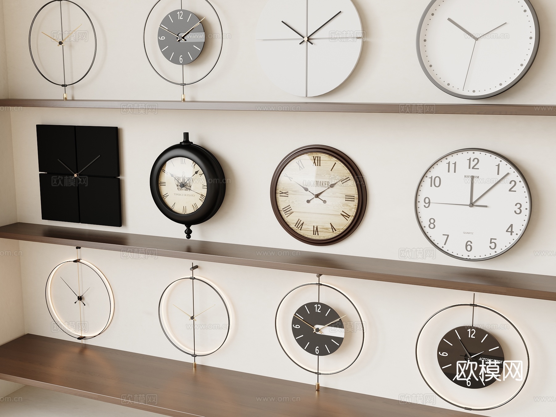 现代挂钟 时钟 闹钟su模型下载（渲染图2）