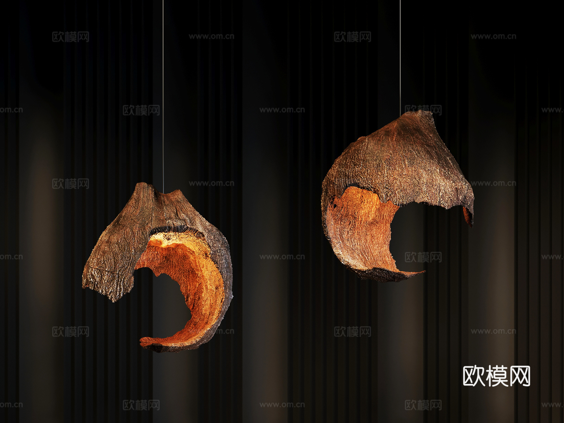 侘寂风吊灯su模型下载（渲染图2）