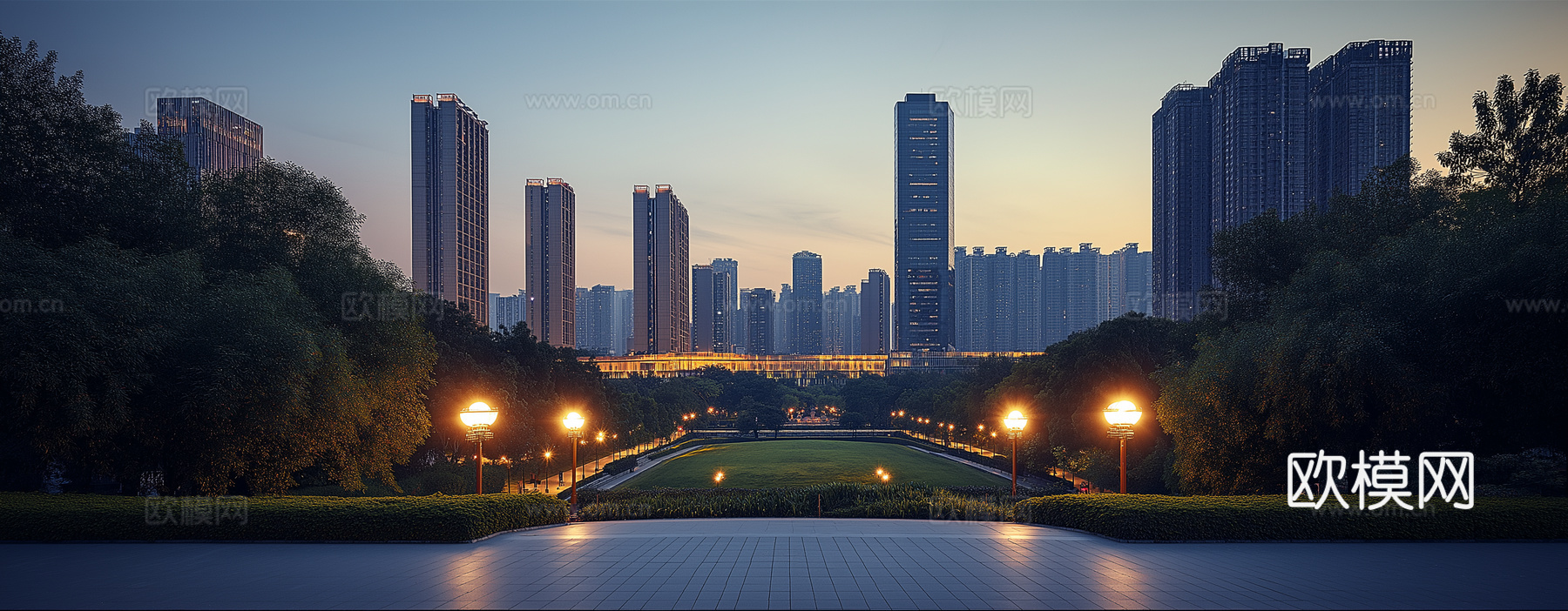 高清城市傍晚夜景下载
