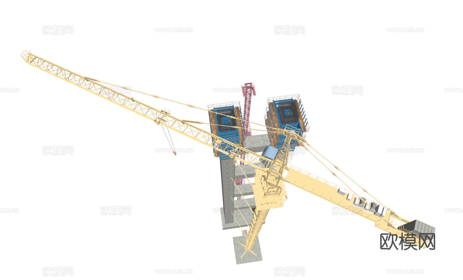 桥梁 工程机械设备 塔吊 起重机su模型