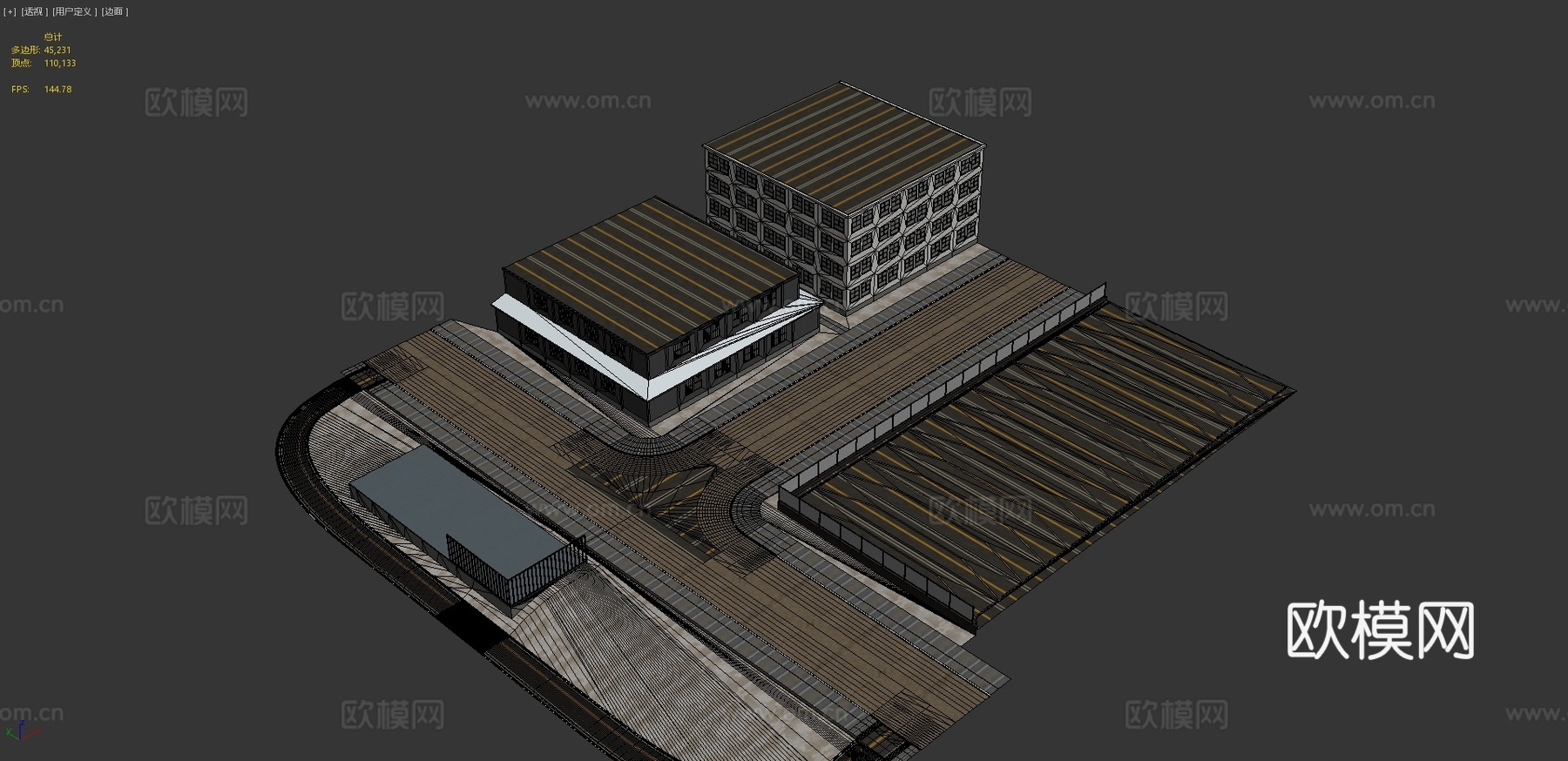 道路交叉口 停车场3d模型