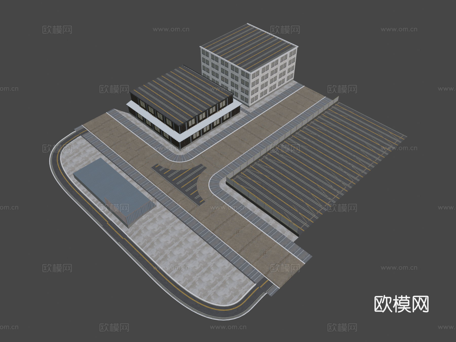 道路交叉口 停车场3d模型