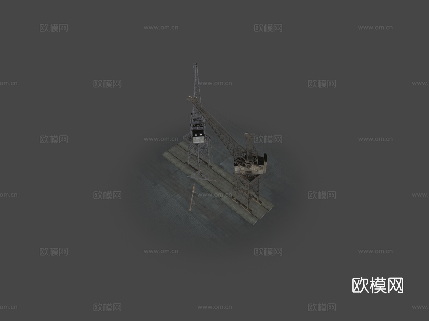 工业塔吊 起重机 大吊机3d模型下载（渲染图8）