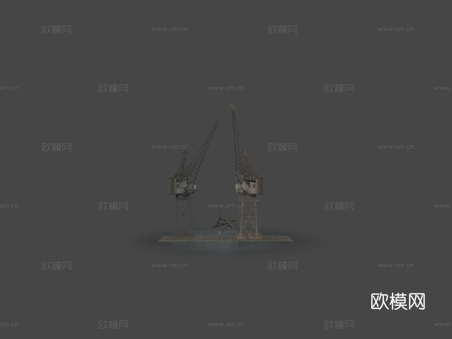 工业塔吊 起重机 大吊机3d模型下载（渲染图6）