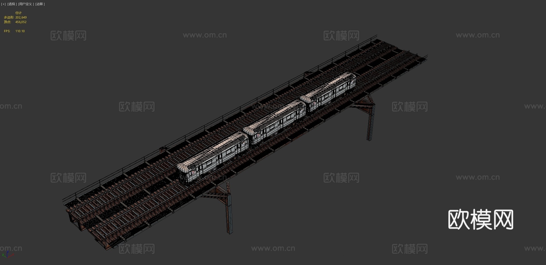 地铁 城际列车3d模型