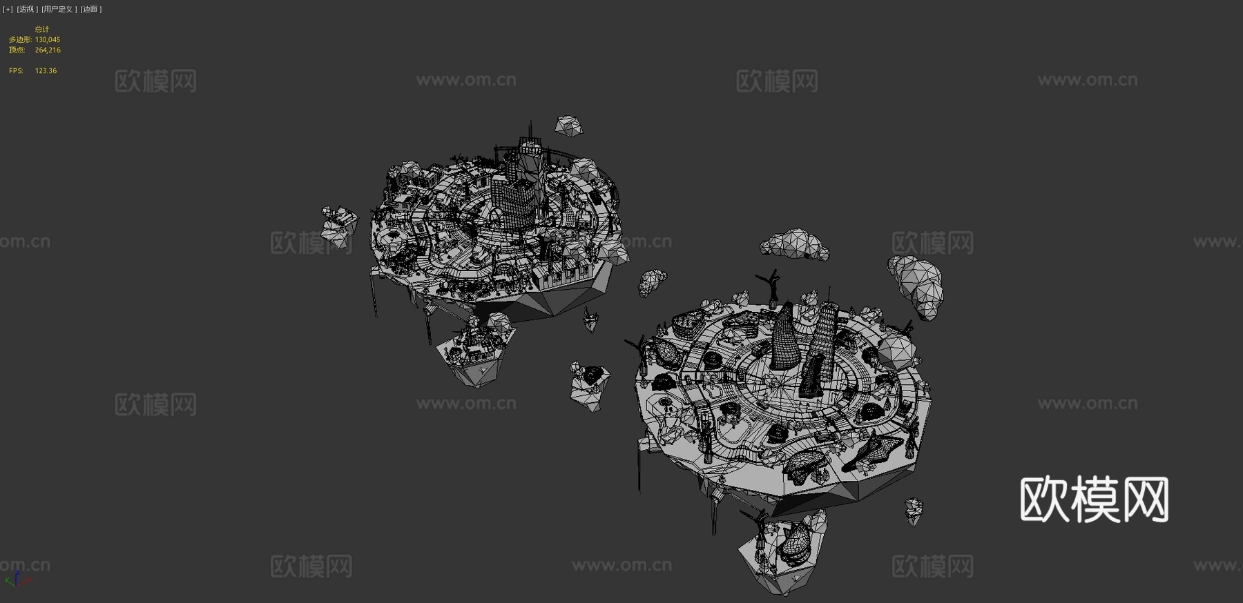 卡通工业城市建筑3d模型