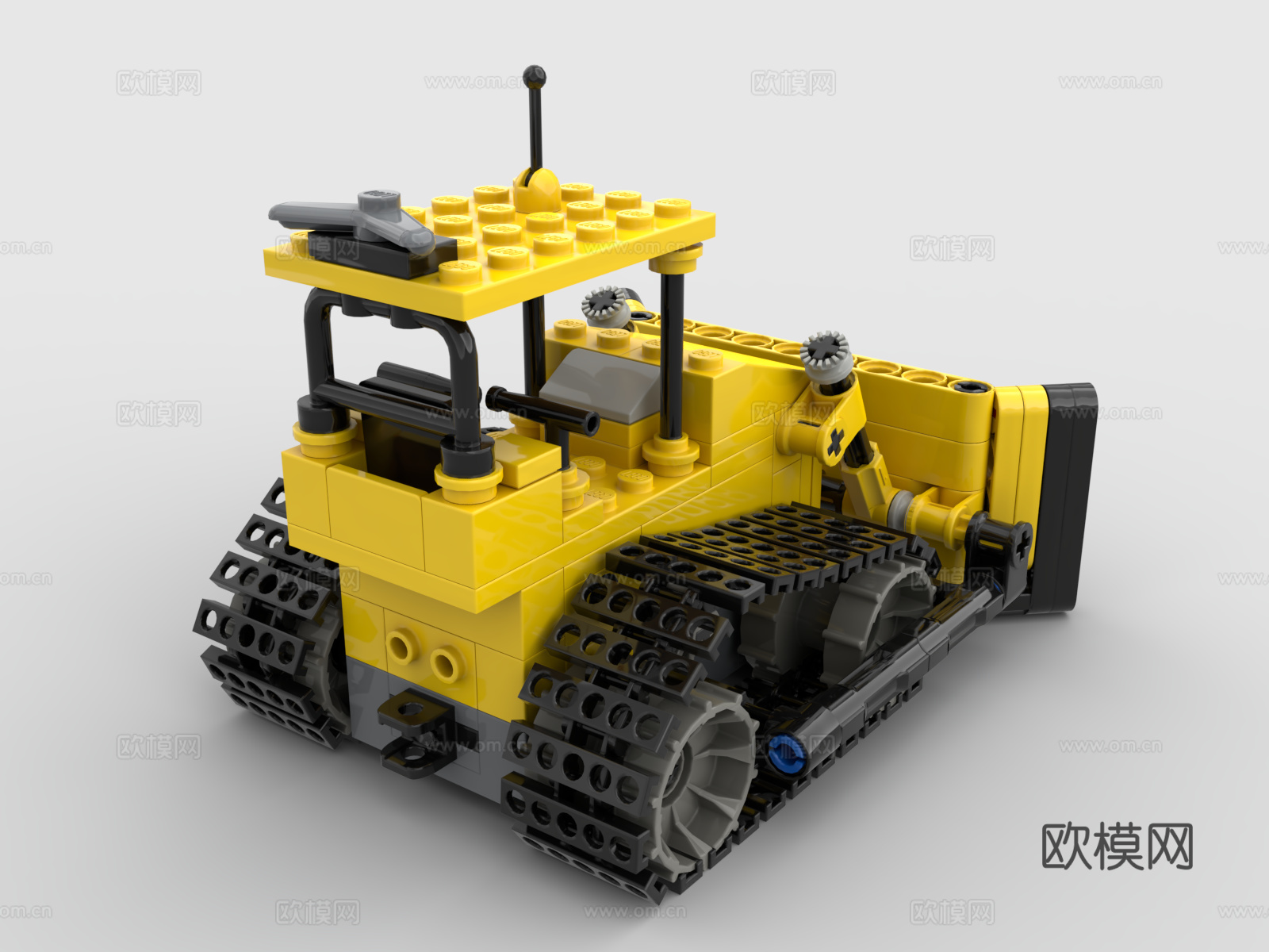 乐高 LEGO 玩具 积木工程车 推土机3d模型